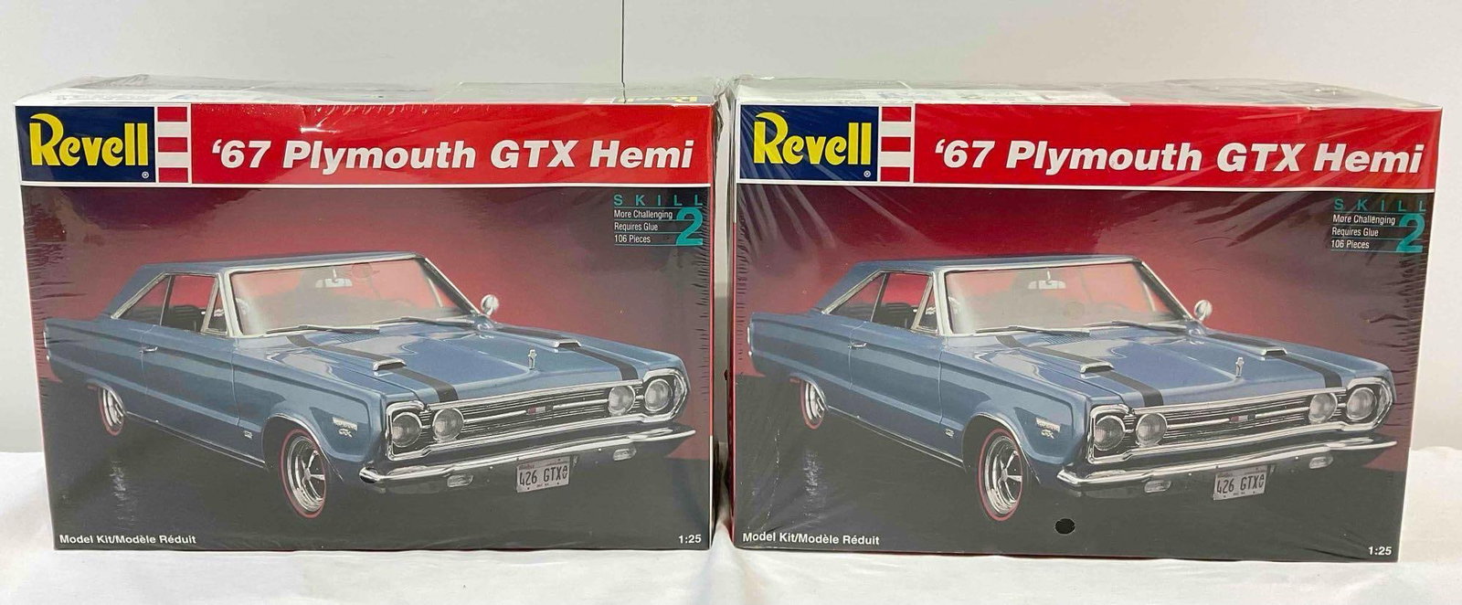 Pair of Model Kits, 1:25 Scale, REVELL '67 Plymouth GTX Hemi NIB. See pics. (1 of 4)