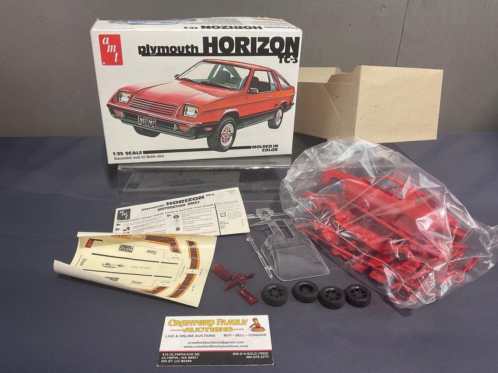 Vintage AMT 1/25 Scale Model Kit Plymouth Horizon TC-3, looks complete (1 of 4)