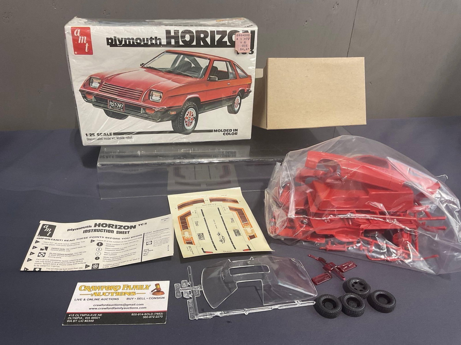 Vintage AMT 1/25 Scale Model Kit Plymouth Horizon TC-3, looks complete (1 of 6)