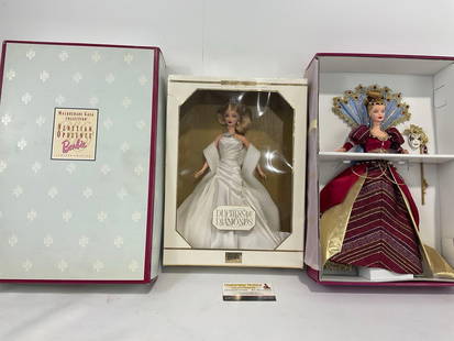 Pair of Barbies in original packaging, Duchess of Diamonds & Masquerade Gala Venetian Opulence: Appears to be in good shape. The packaging shows a bit of wear. The pair of boxes measure approx 16.5h x 11.5w x 7d inches. See pics. E-414