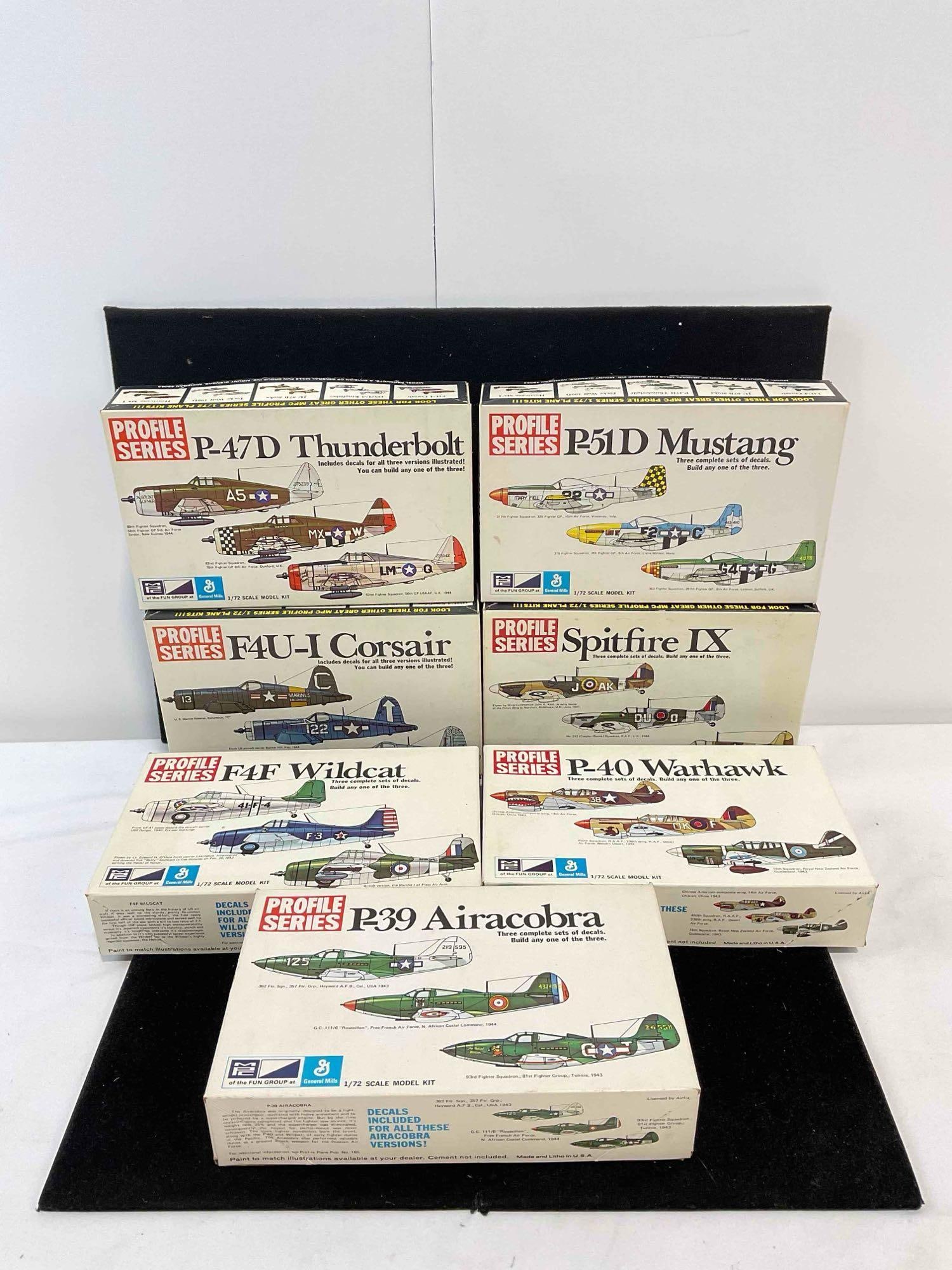 7 pcs MPC Profile Series 1/72 Scale Model Airplane Kits incl. P39 Airacobra & More! See pics. (1 of 8)