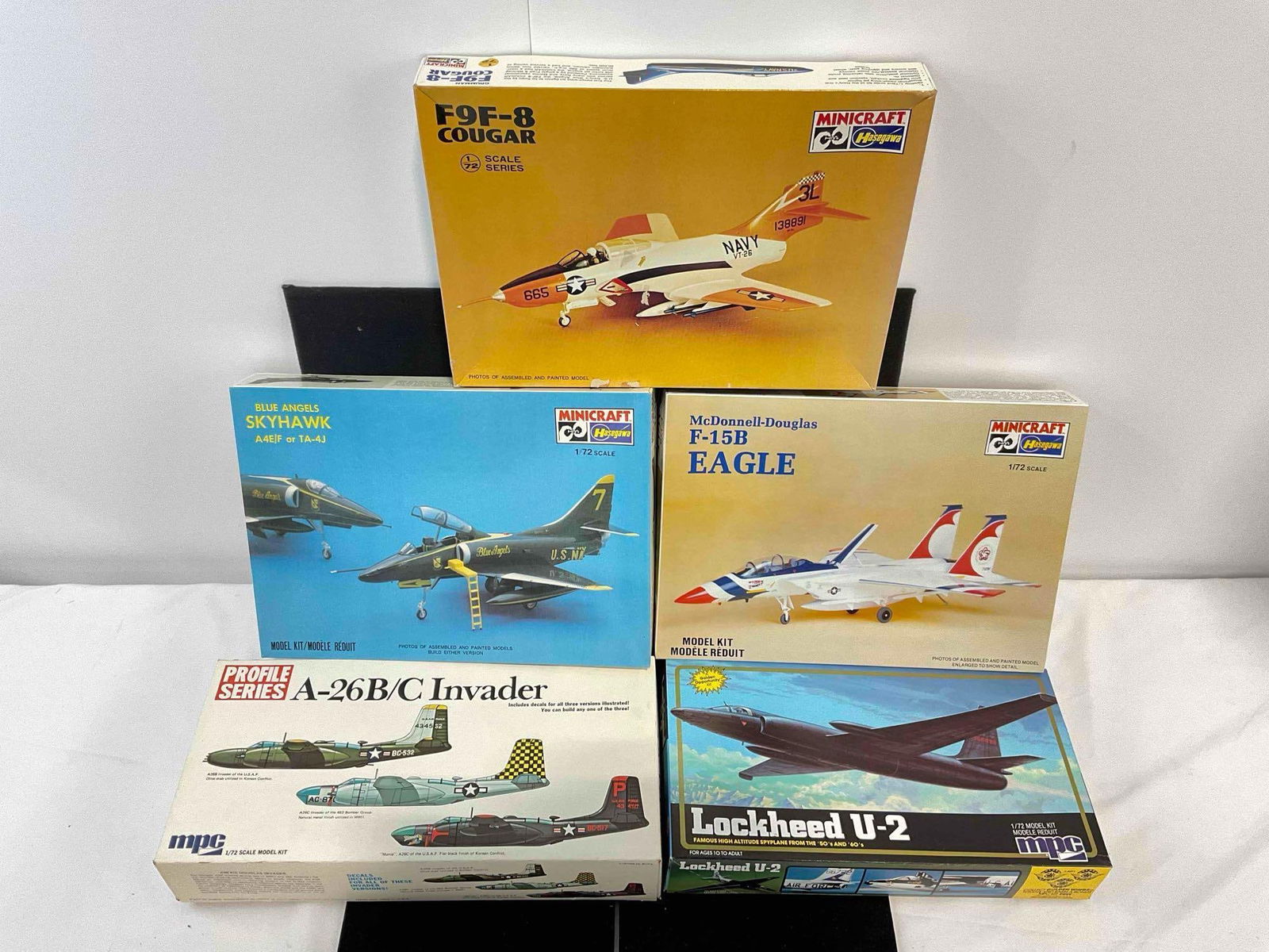 5 pcs Vintage 1/72 Scale Model Airplane Kits from Minicraft & MPC, incl. Lockheed U-2 & More! (1 of 7)
