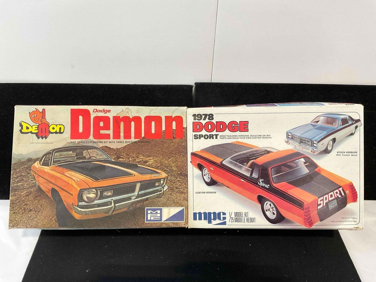 2 pcs Vintage MPC Unassembled Model Car Kits 1/25 Scale incl. Dodge Demon & Sport. See pics. (1 of 5)