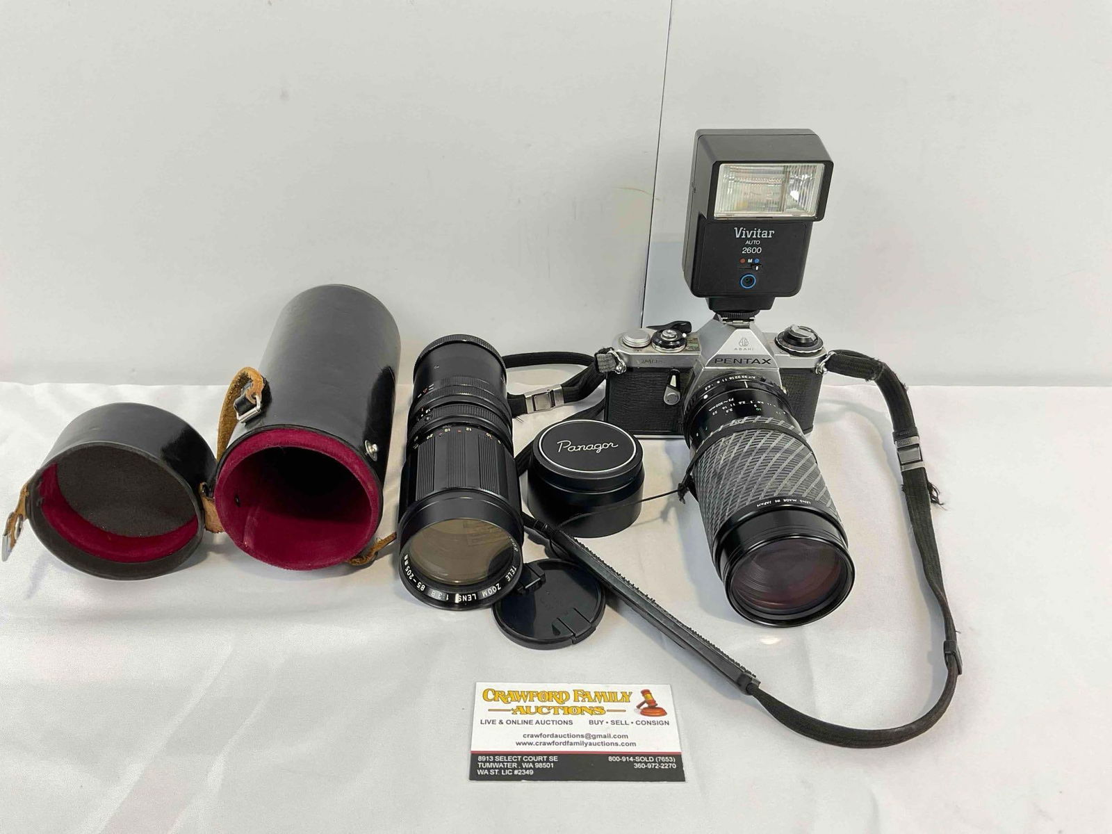 Vintage Asahi Pentax ME 35mm Camera w/ Sigma Zoom Lens & Panagor Lens. Untested, As Is. (1 of 14)