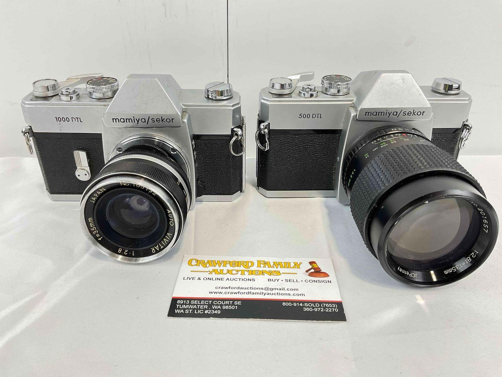 Vintage Mamiya-Sekor 35mm Cameras Model 500 & 1000 DTL w/ JCPenney & Vivitar Lens. (1 of 12)