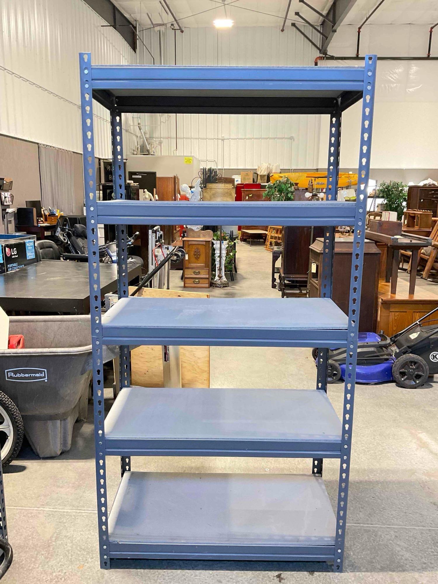 Industrial 5-Tier Metal Shelving Unit. Measures 36" x 18" x 72" Excellent Condition. See pics. (1 of 4)