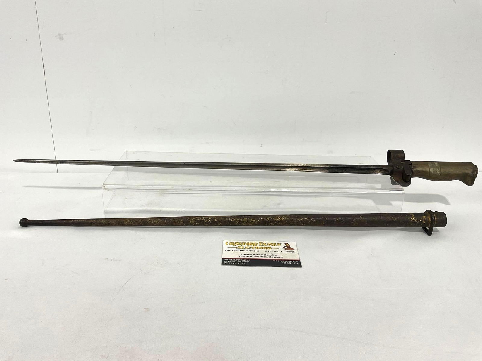 Rare WWI French Lebel M1886 Cruciform Bayonet w/ Scabbard, Original Length of 25.5 inches in total (1 of 11)