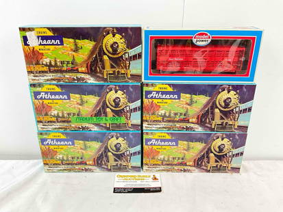 5 pcs Vintage Athearn HO Scale Model Train Car Kits & 1x NIB Model Power. Very Good Cond.: 5 pcs Vintage Athearn HO Scale Model Train Car Kits &amp; 1x NIB Model Power. Very Good Cond. 4/5 Athearn kits are completed, Unassembled kit looks to be complete, unable to verify. Minor wear, one ca