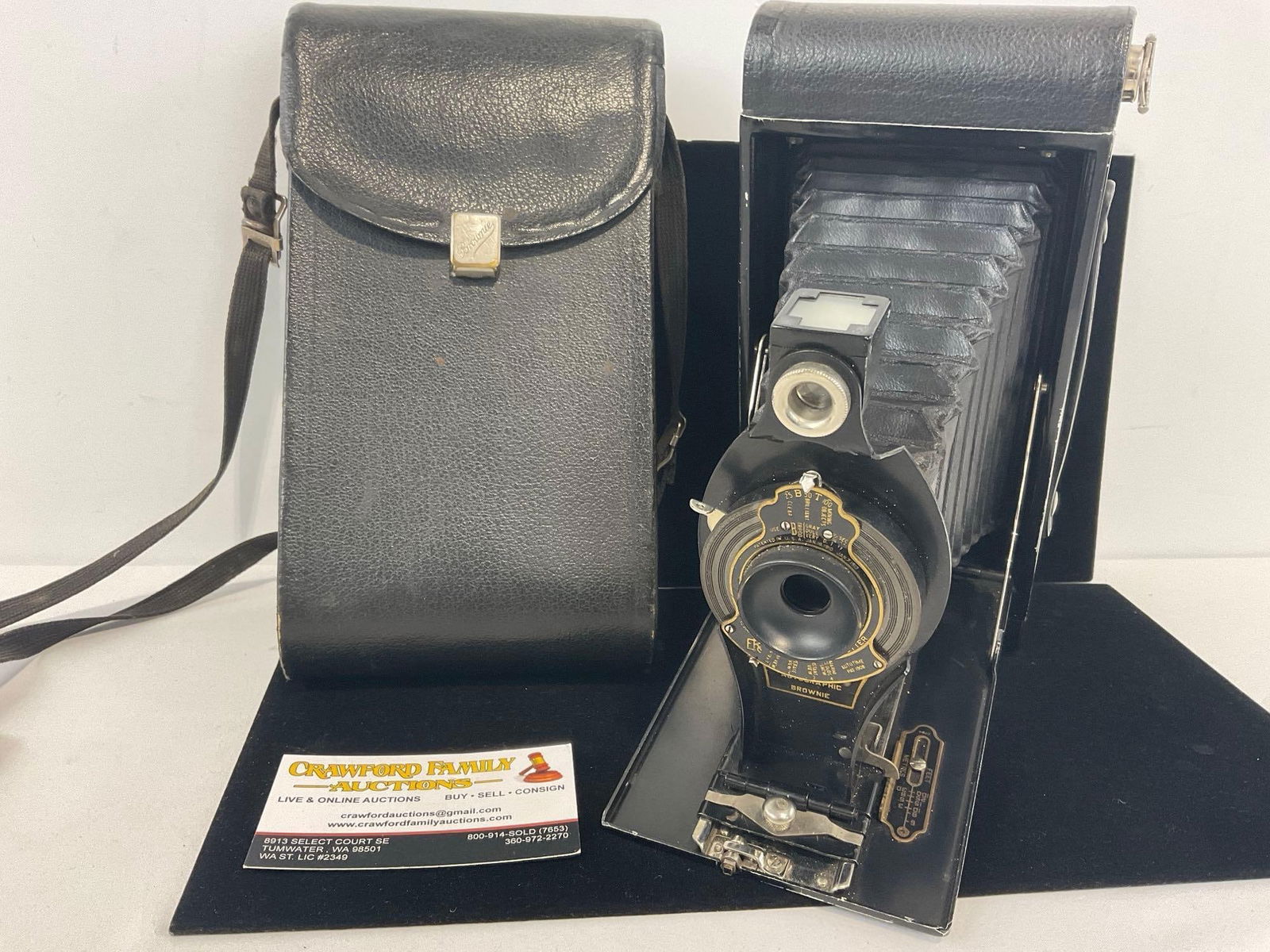 Antique Eastman Kodak No.3-A Folding Brownie Camera w/ Case, seems to operate smoothly (1 of 6)