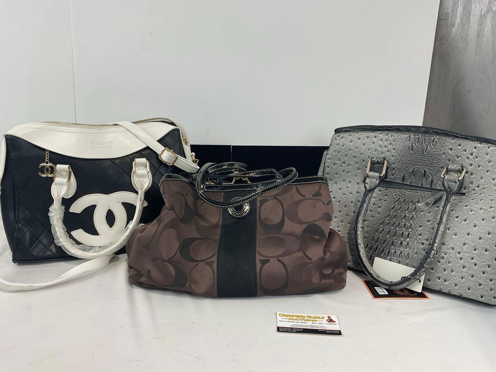 Real Coach Bag, nice Chanel Replica Cambon Tote Bag & Fashion Purse w/ Tinted faux Ostrich Skin (1 of 11)