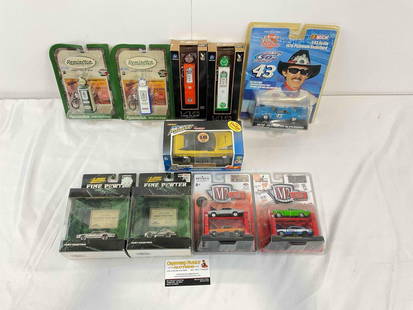 10 pcs NIP Model Car & Accessories Assortment. 2x Remington 50s Gas Pumps & More! See pics.: 10 pcs NIP Model Car & Accessories Assortment. 2x Remington 50s Gas Pumps & More! 2x 1:64 scale models from M2 machines, Tootsie Toy 1969 Dodge Charger R/T, 2x Johnny Lightning Pewter Replicas