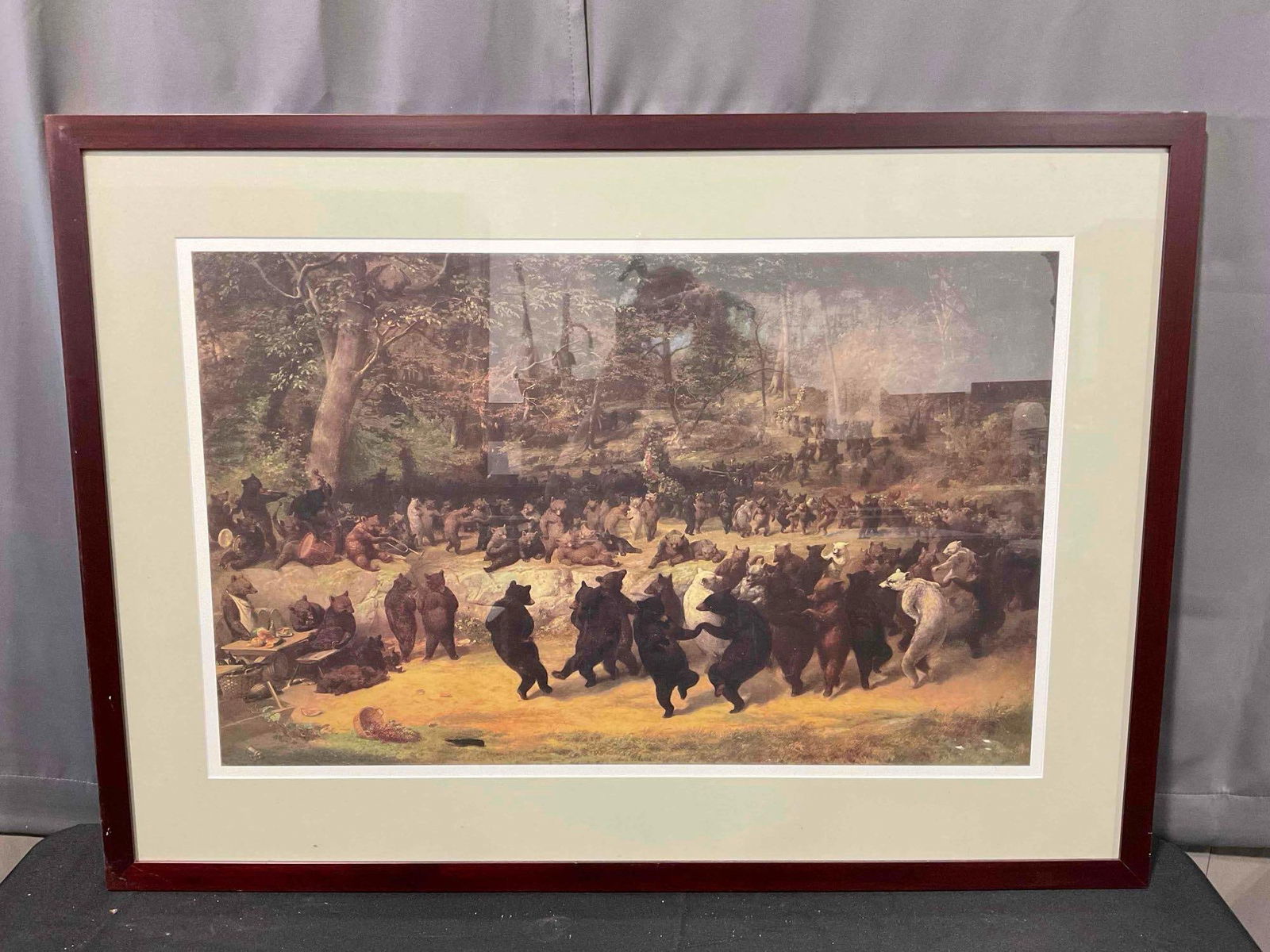 Framed Print of "Bear Dance" by William H. Beard. Measures 41" x 29" Very Good Condition. (1 of 6)