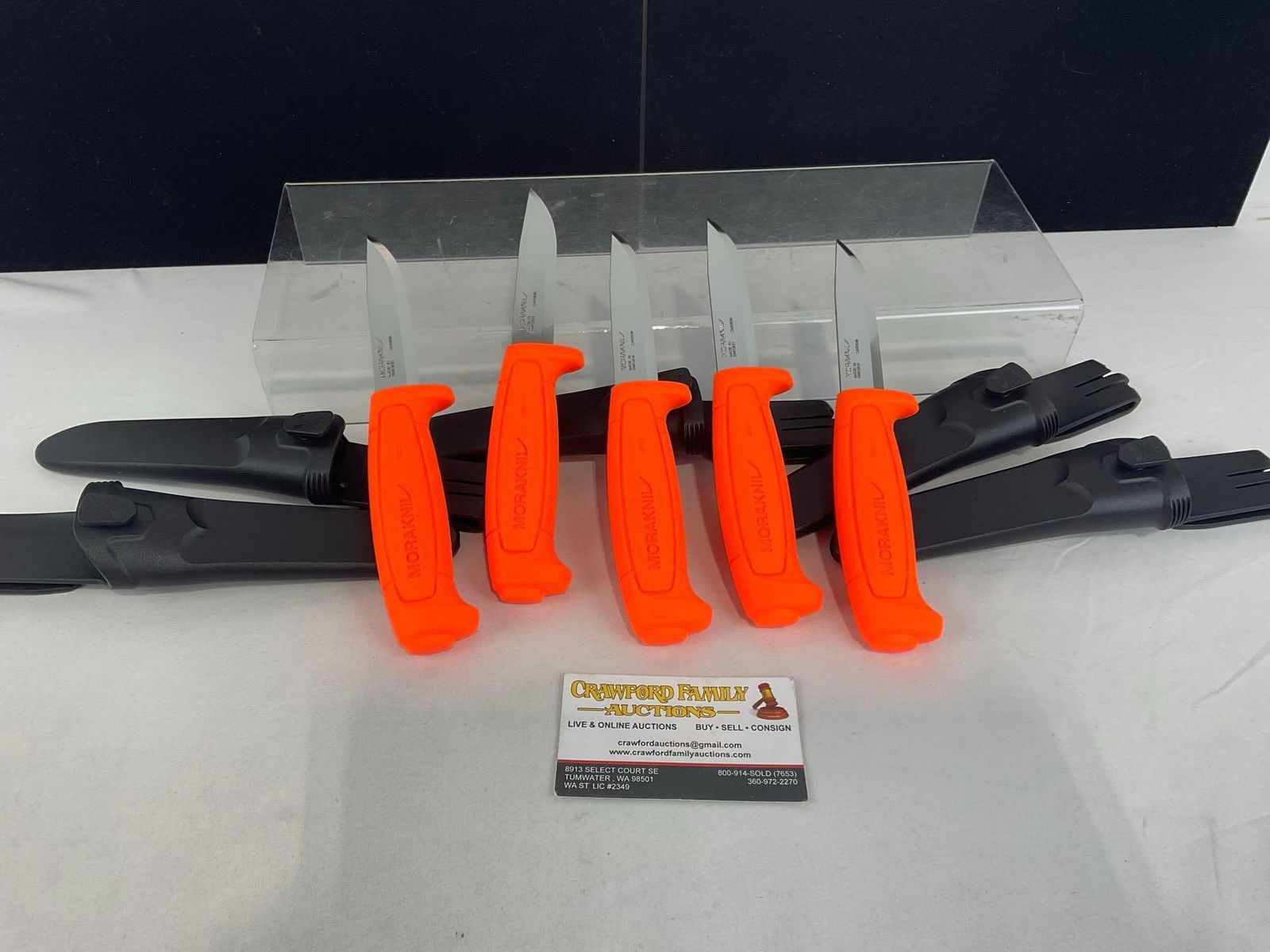 5x Morakniv Fixed Blade Knives, Diving, w/ Orange Polymer Handles & Sheaths, 3 inch blades, all new (1 of 3)