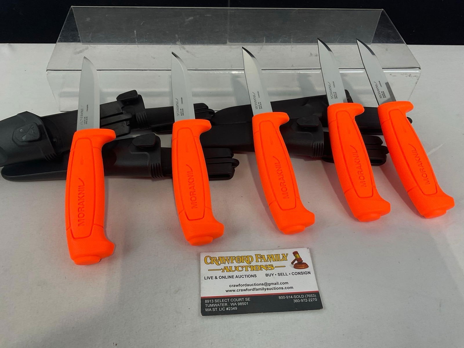 5x Morakniv Fixed Blade Knives, Diving, w/ Orange Polymer Handles & Sheaths, 3 inch blades, all new (1 of 4)