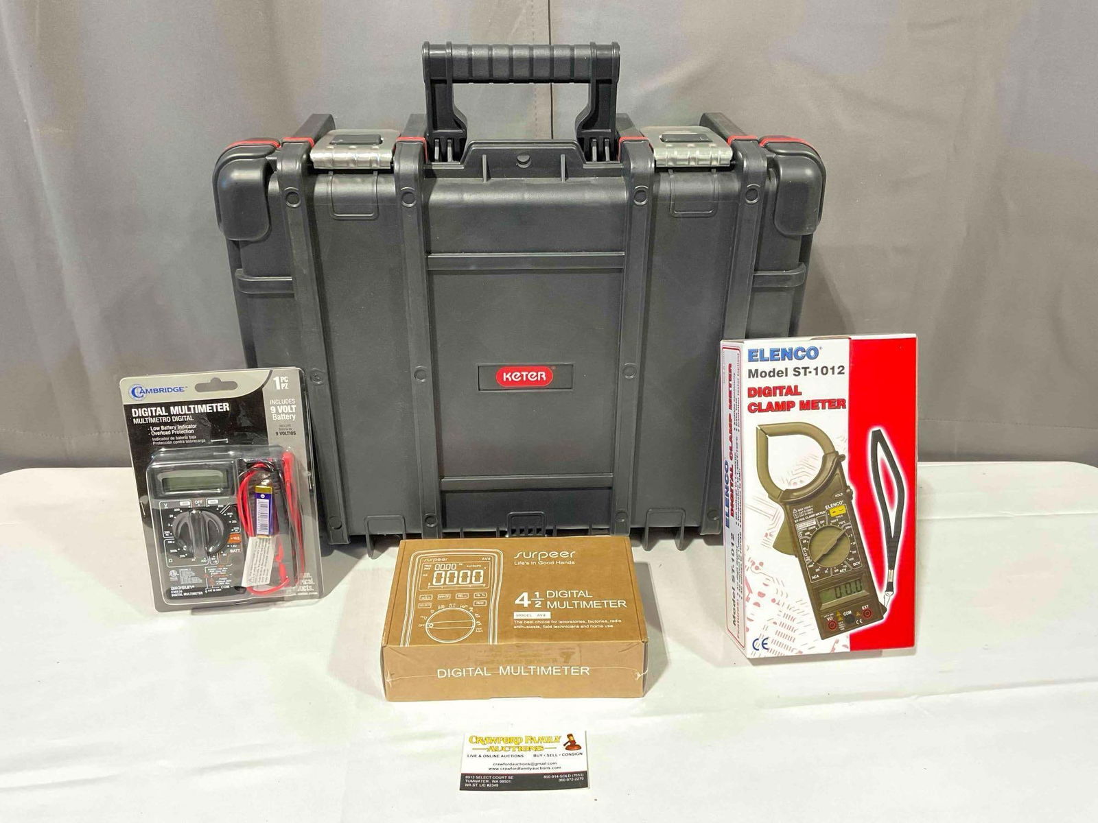 Keter Technician Case & 3 pcs NIB Electronics, incl. Cambridge Multimeter & More! See pics. (1 of 9)