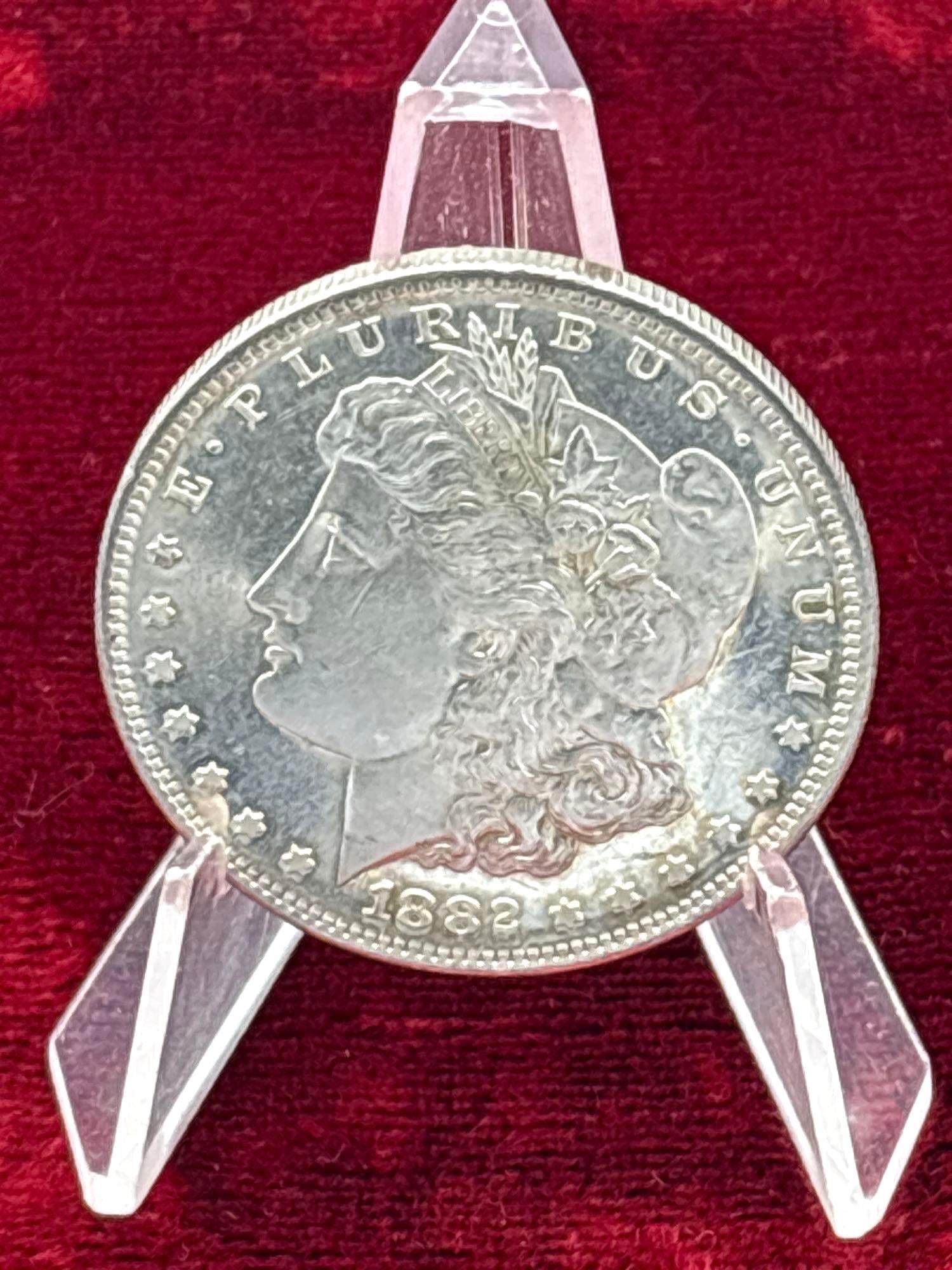 Stunning Rare Antique 1882-S Proof Like Vam variety Silver Morgan Dollar Poss. High MS quality coin (1 of 9)