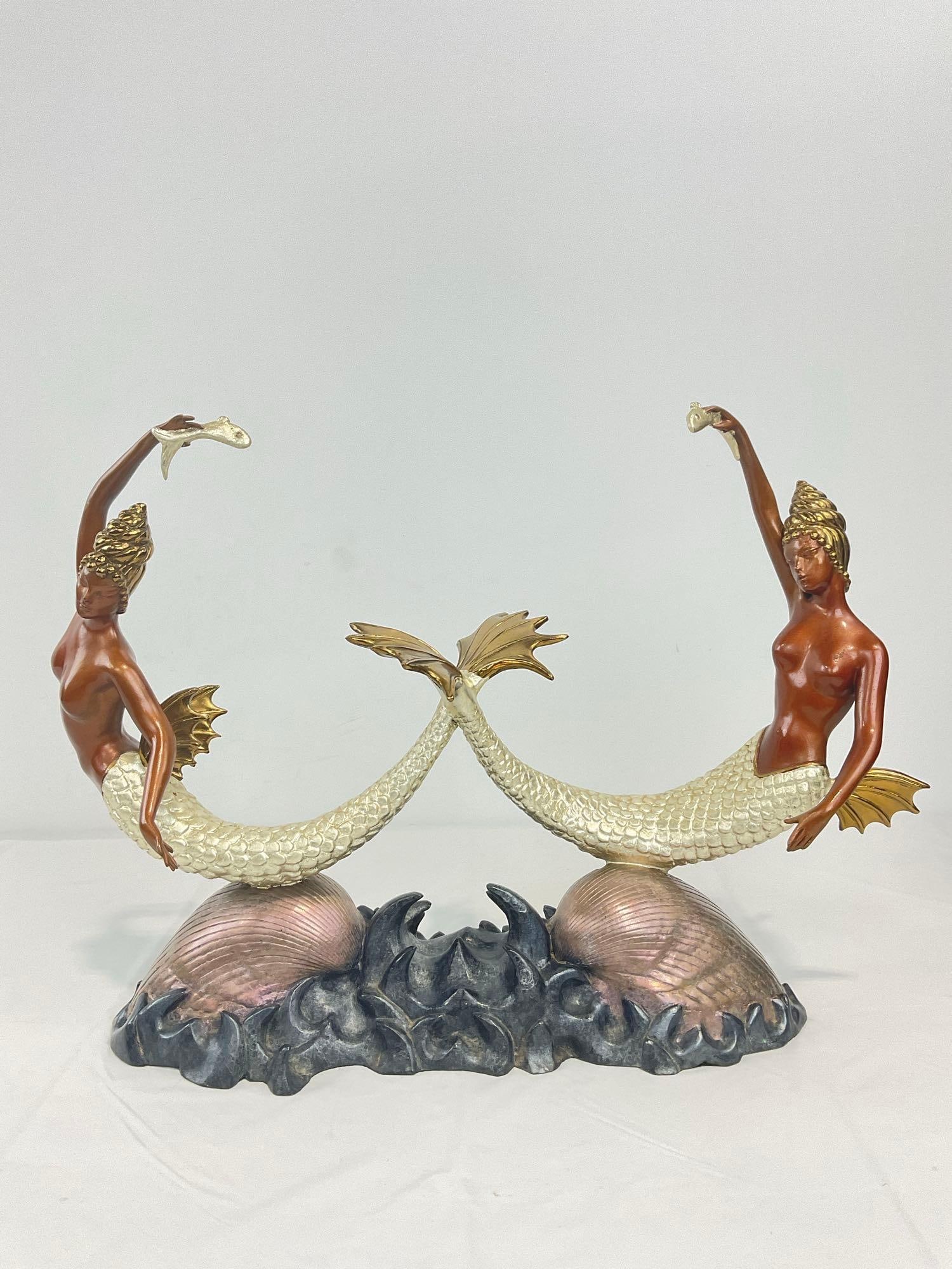 RARE ERTE Bronze Sculpture - Sirens LTD ED A/P 15/37 1988 Chalk & Vermillion & Seven Arts (1 of 17)