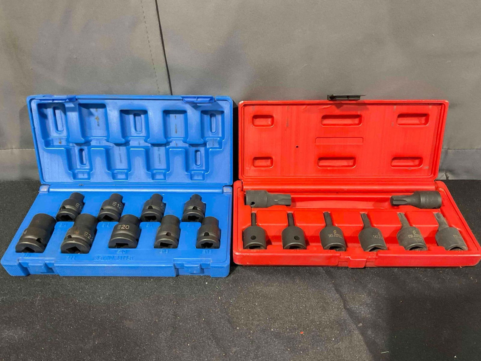 2 pcs 1/2" Drive Sets, Grey Pneumatic External Torque & Sunex Star Impact. Excellent Condition. (1 of 6)