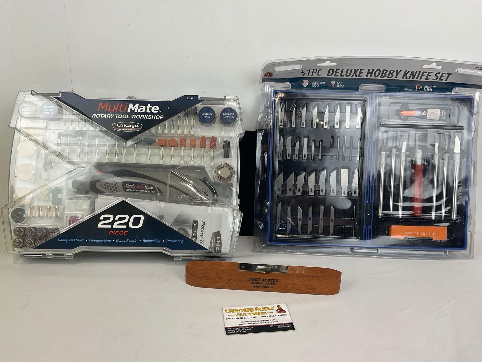 Pair of Tool Sets, Multimate Rotary Tool set 220 pieces & 51 pc Deluxe Hobby Knife Set & Small Le... (1 of 5)