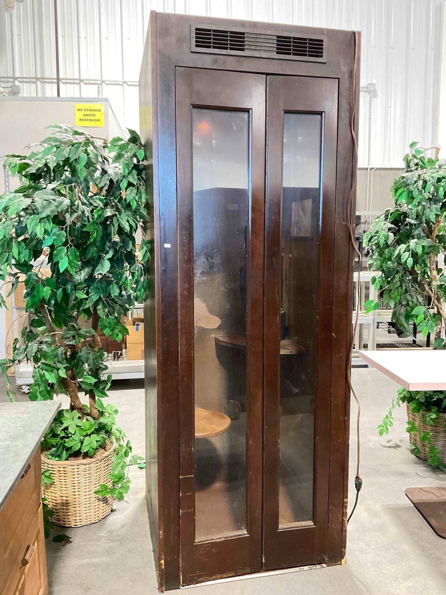 Vintage 1950s Wooden Phone Booth w/ Working Light & Fan! Very Good Condition. See pics. (1 of 14)