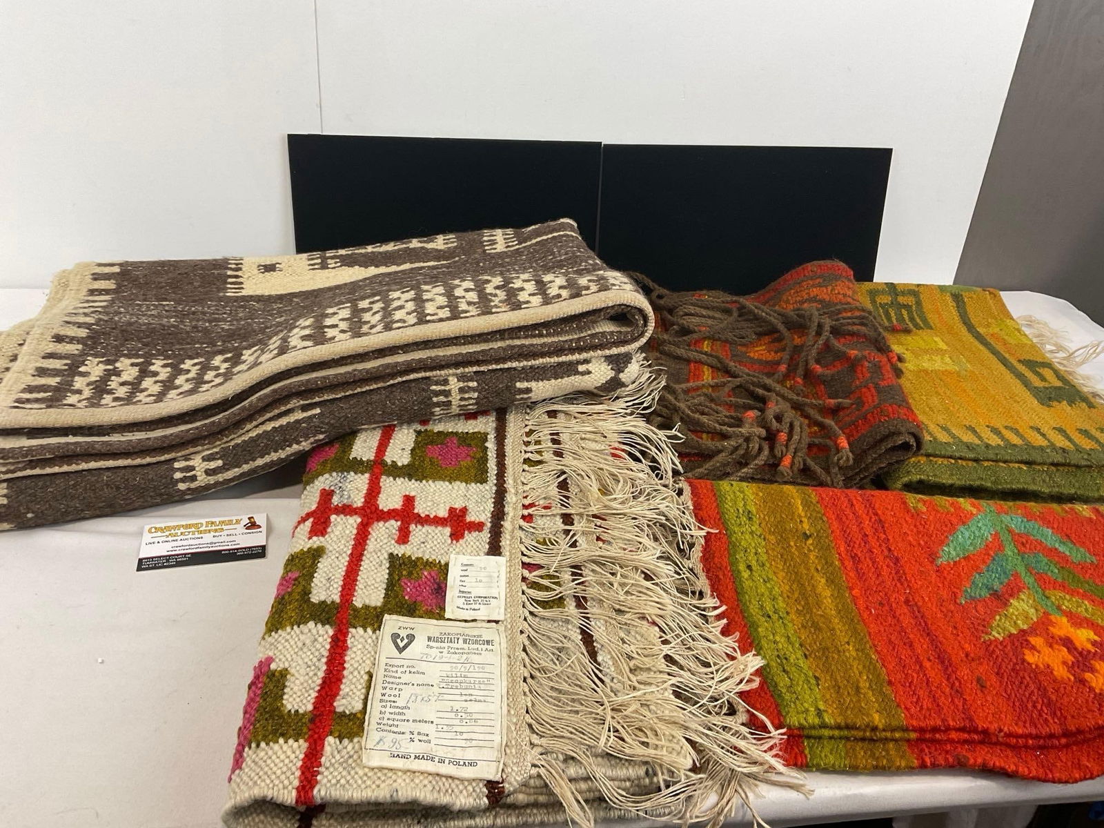 6 Handwoven Artisanal Wool Tapestries, bought in Warsaw Poland Art Shop 1968, 6 Styles, (1 of 10)