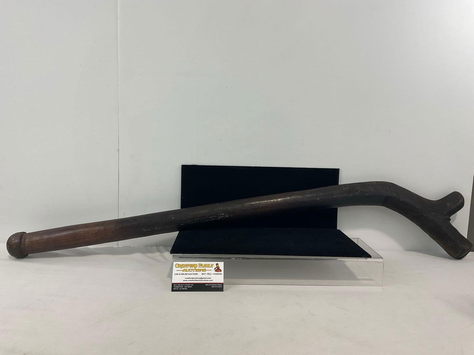 Authentic Vintage Fijian Ula (War Club) Dark Finish, approx 40h x 8w x 4d inches (1 of 4)