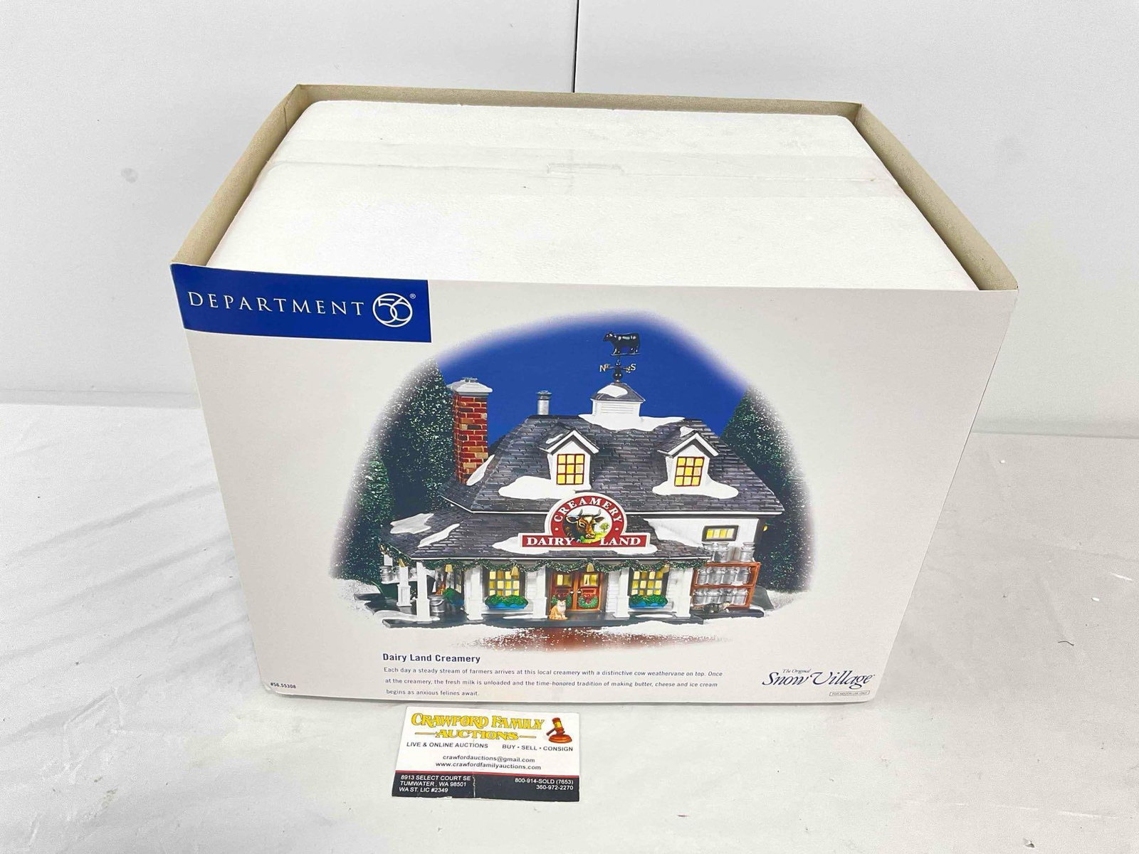 LNIB Department 56 Snow Village Dairy Land Creamery Ceramic House. Excellent Condition. (1 of 6)