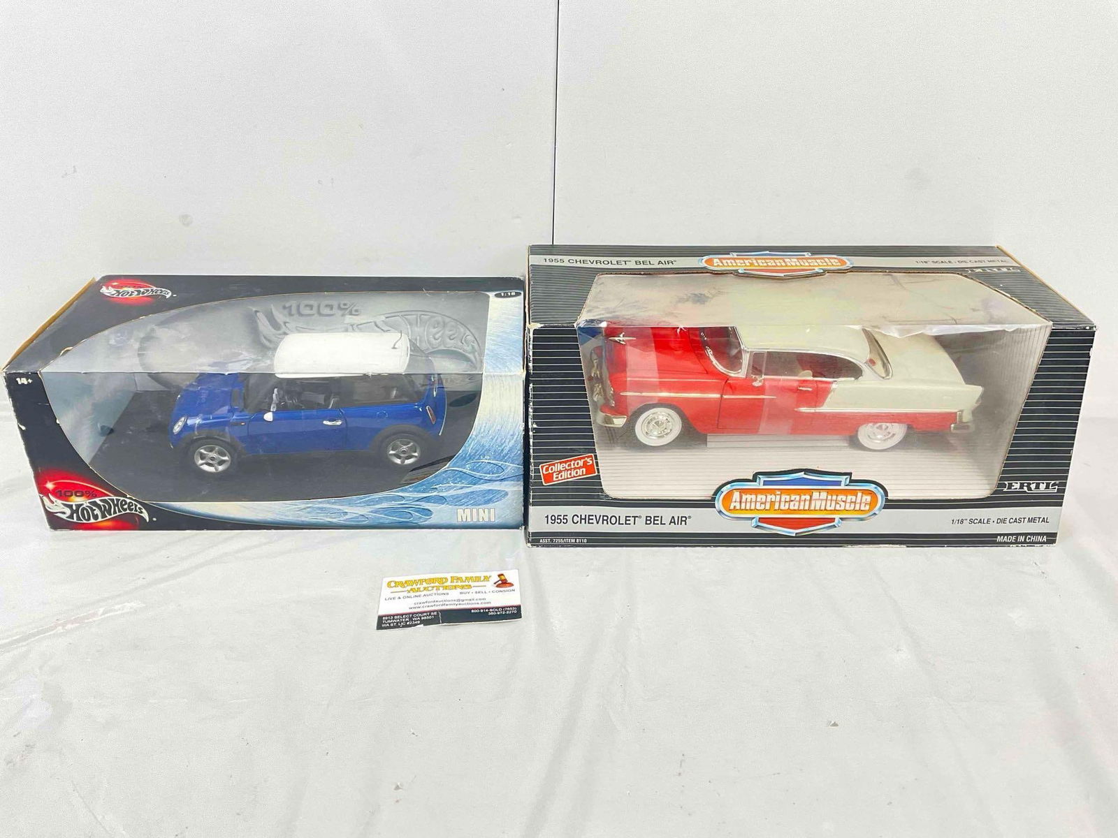 2 pcs NIB 1:18 Scale Die Cast Metal Model Cars from ERTL & Hot Wheels. Excellent Condition. (1 of 8)