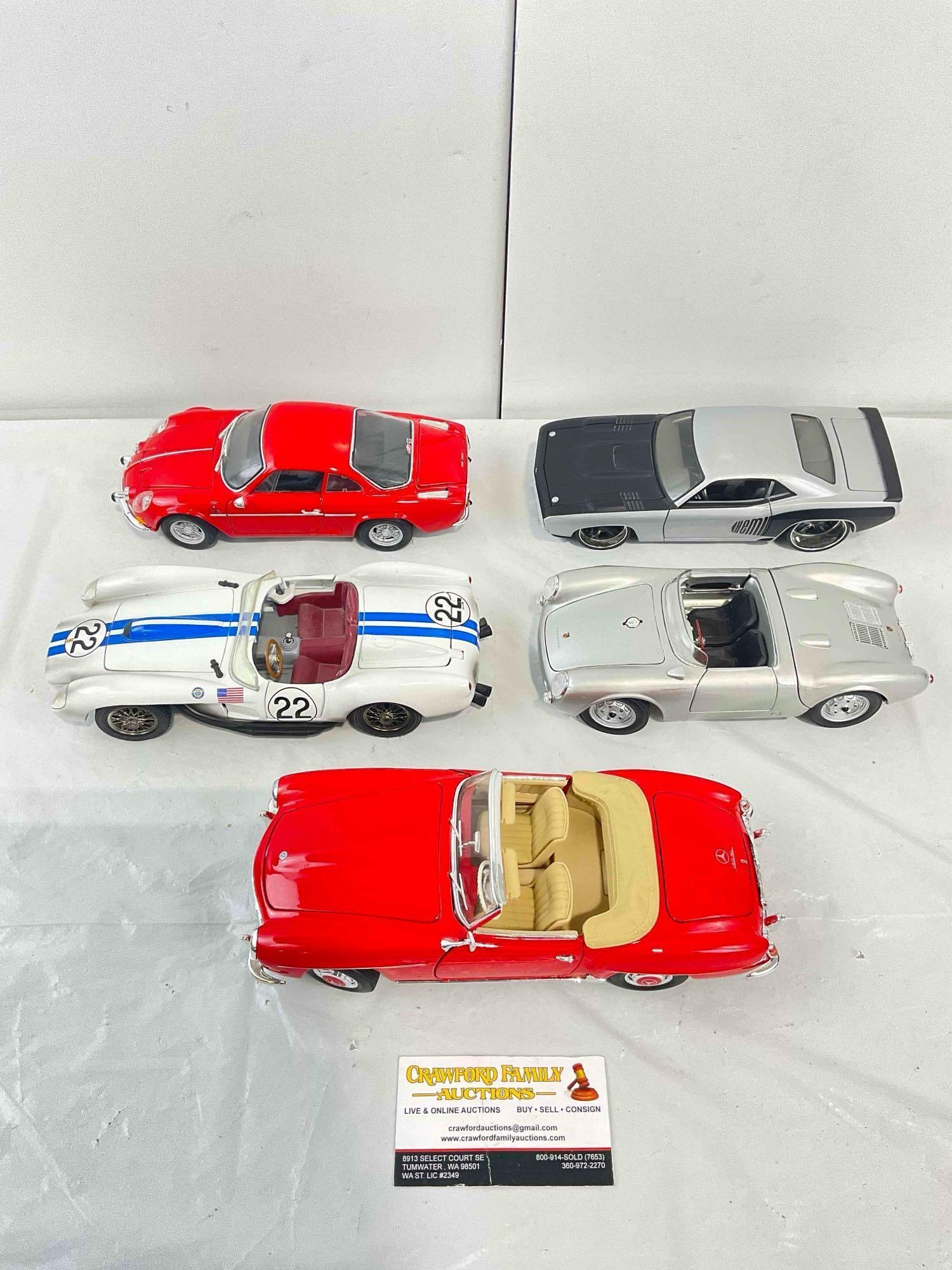 5 pcs Die Cast 1:18? Scale Model Cars, incl. Hot Wheels, Maisto & More! Very Good Condition. (1 of 8)