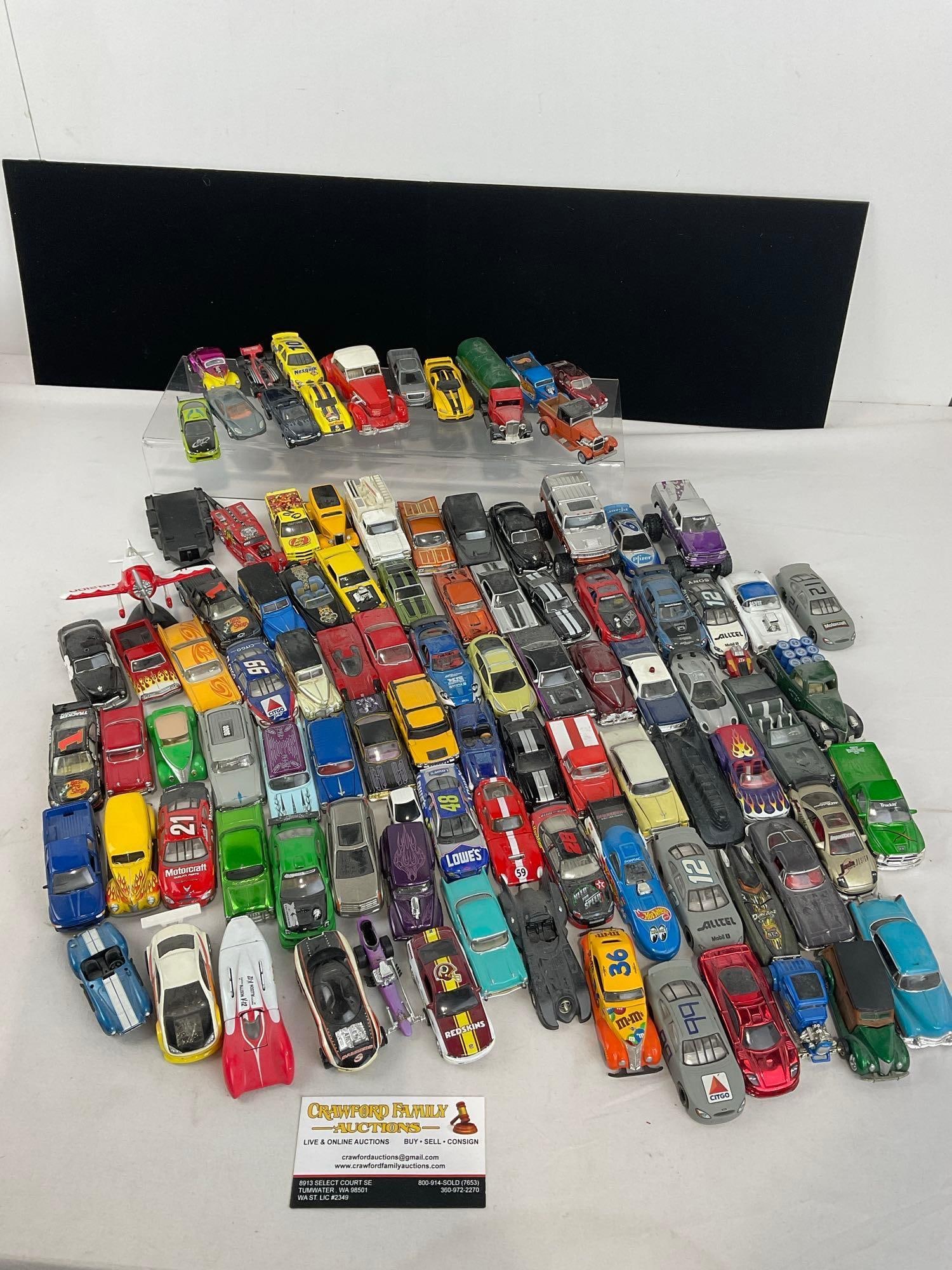 90+ Die Cast Cars, Hot Wheels, Matchbox, Nascar Cars, and many more (1 of 5)