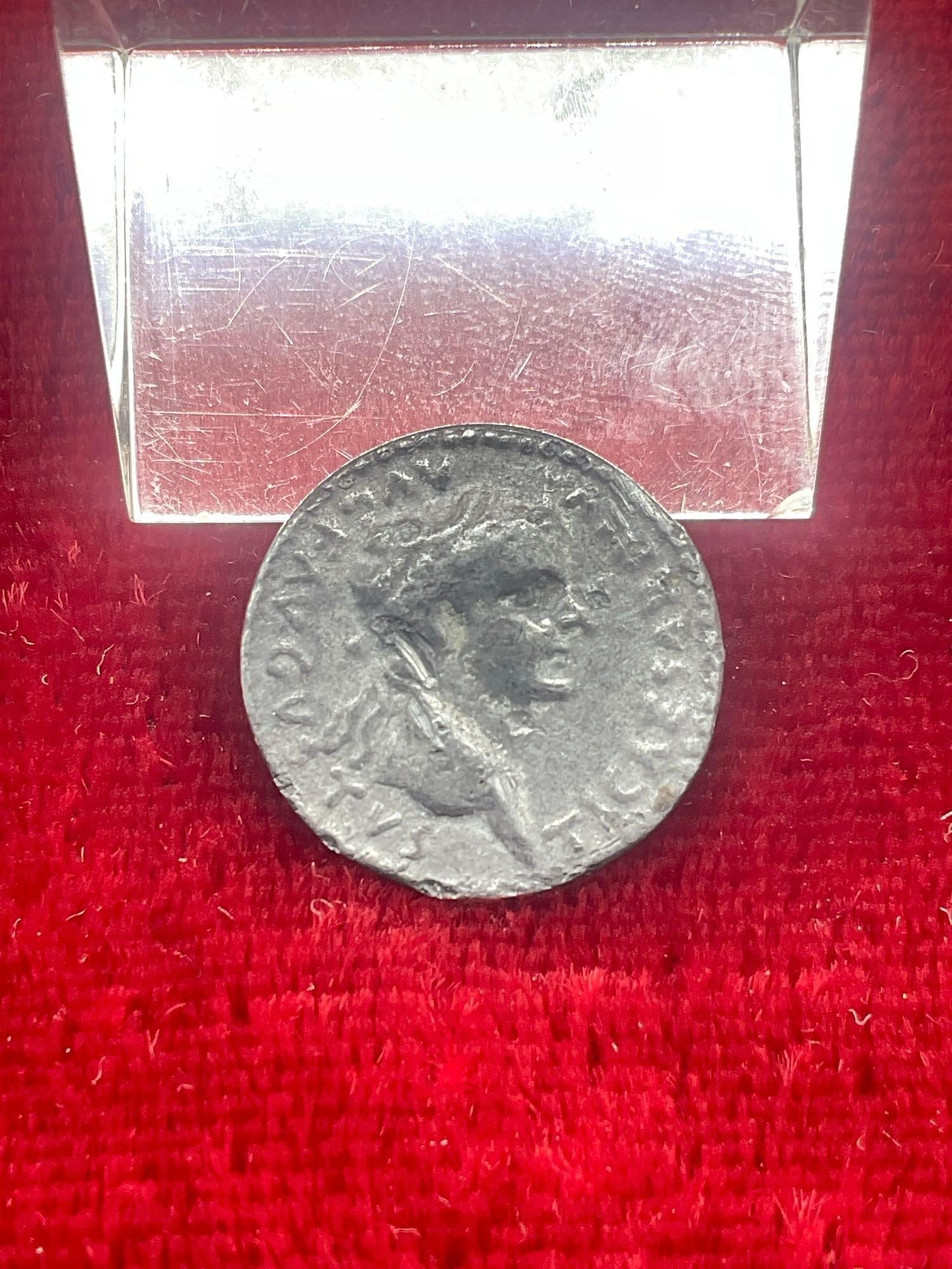 Rare Ancient Roman Tiberius Denarius (AD 14-37) silver denarius "Tribute Penny" (1 of 3)
