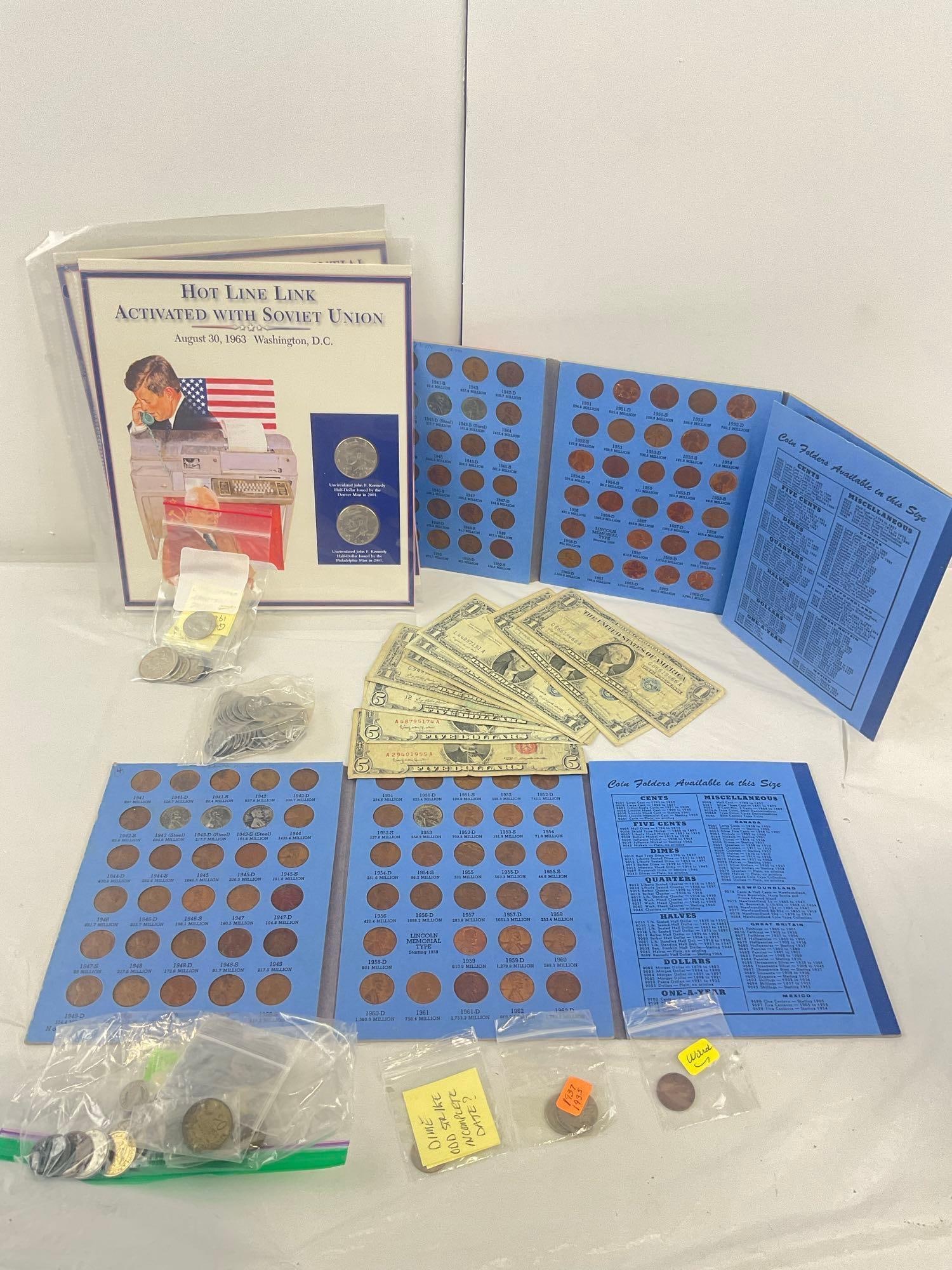 large selection of mostly American currency, Coins, including silver see pics (1 of 8)