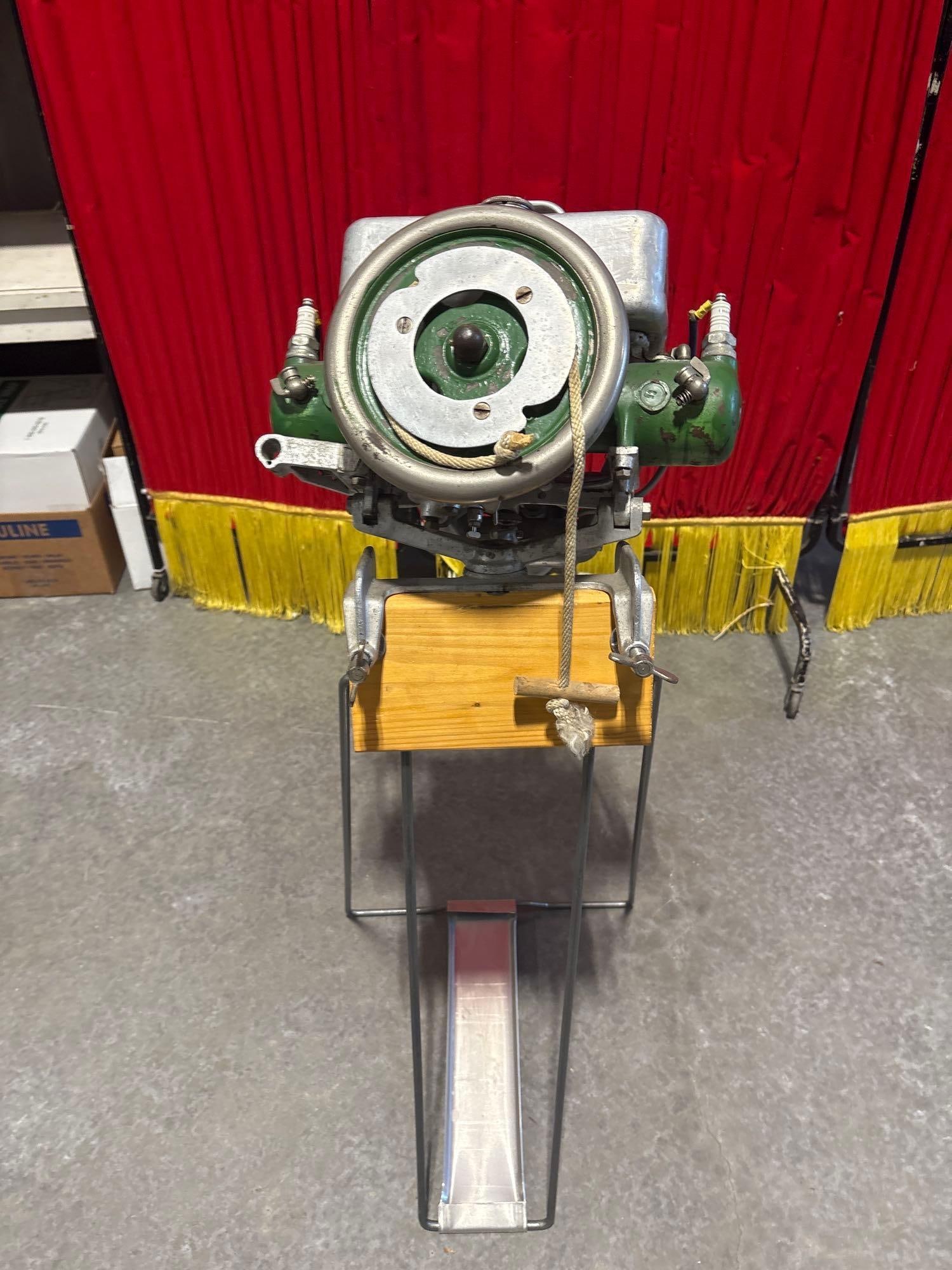 Antique 1920's Caille Liberty Twin outboard motor w/ American Bosch Magneto for display w/ stand (1 of 7)