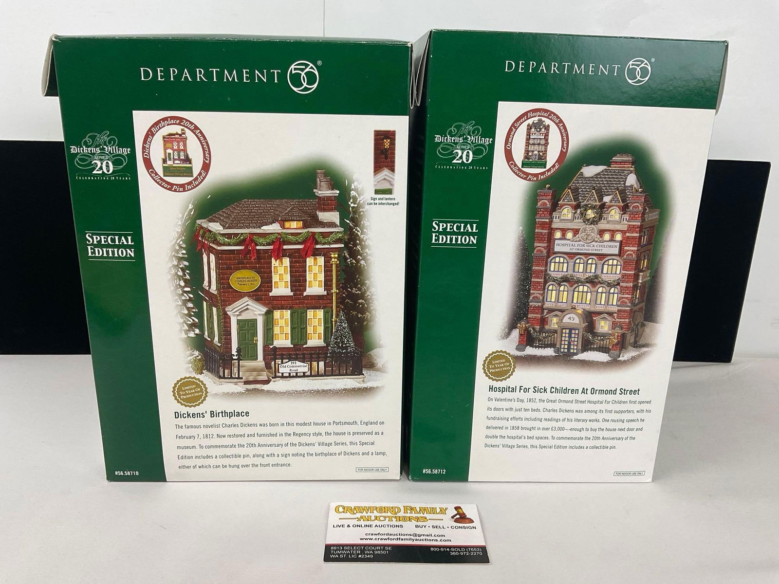 Department 56 Ceramic Buildings, Dickens Birthplace & Hospital For Sick Children At Ormond Street: Appears to be in good shape. The piece measures approx 14h x 9w x 12d inches. See pics. E-4690