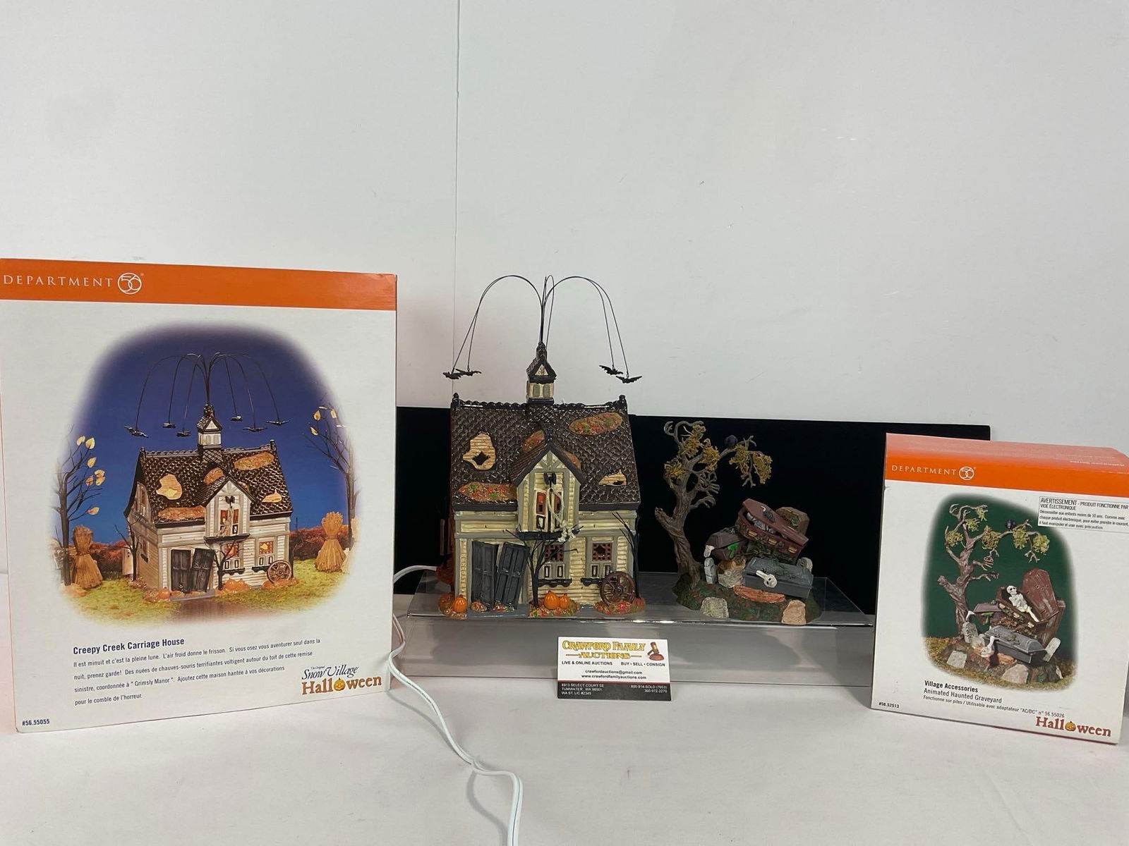 Department 56 Model Buildings in box, Creepy Creek Carriage House & Animated Haunted Graveyard (1 of 4)