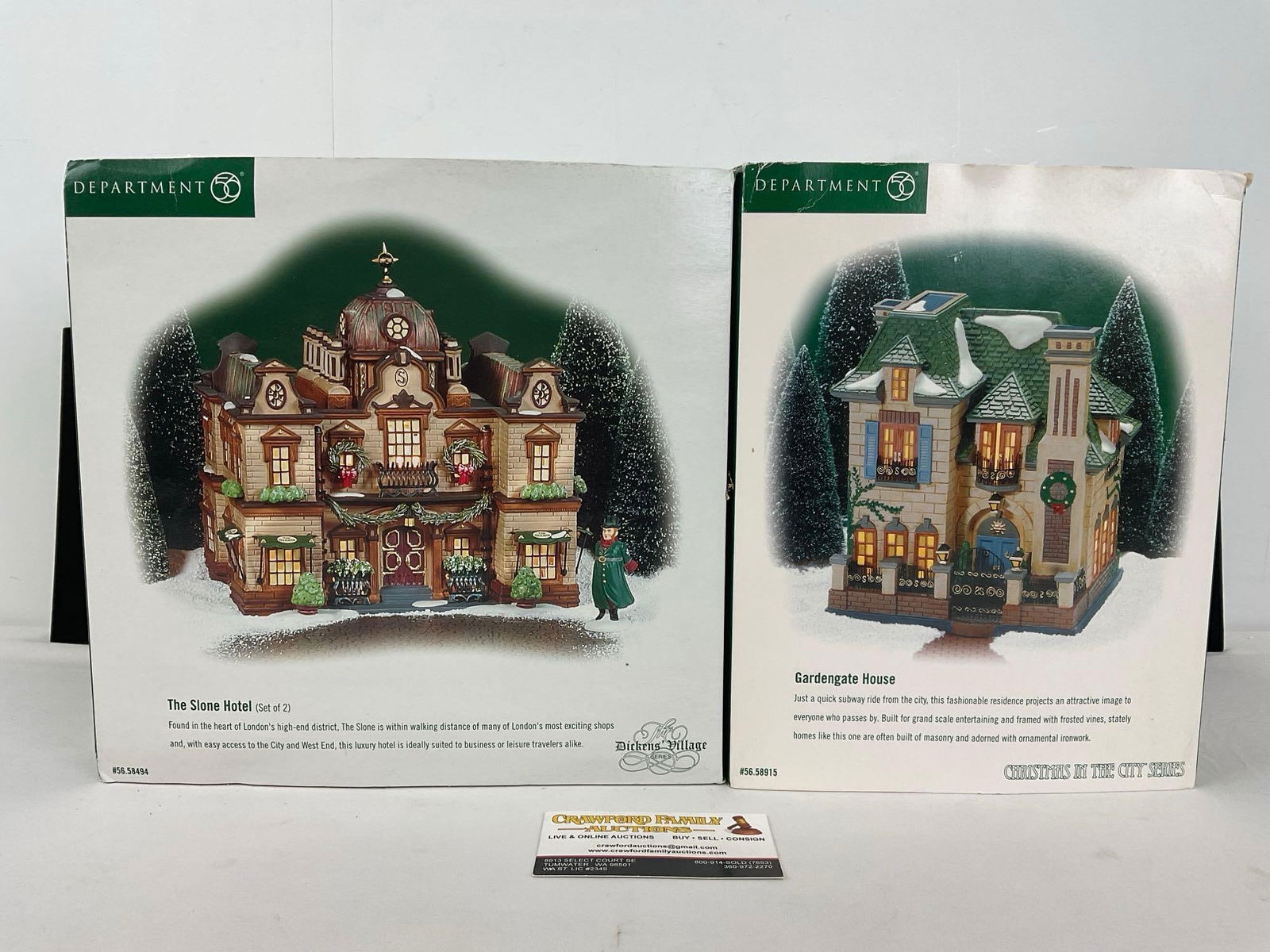 Department 56 Ceramic Buildings, The Stone Hotel & Gardengate House: Appears to be in good shape. The piece measures approx 17h x 11w x 11d inches. See pics. E-4690