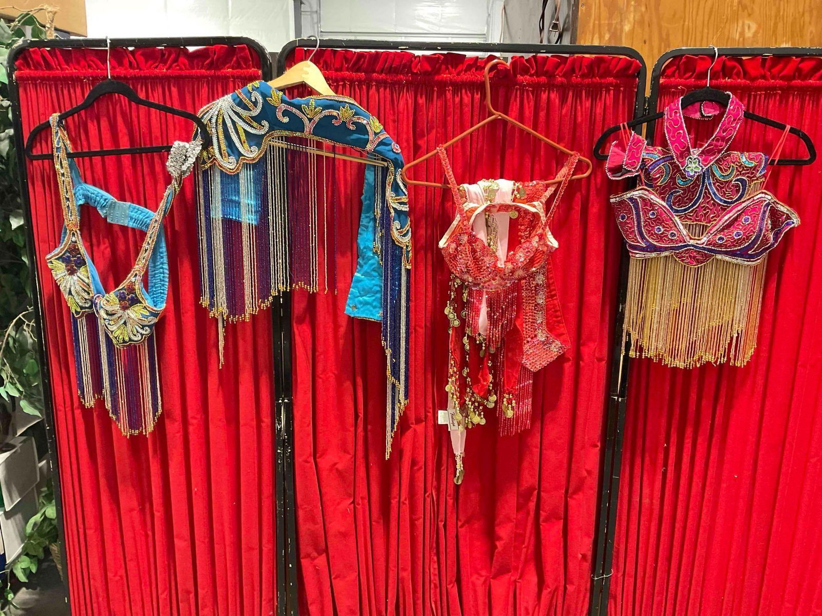 3 pcs Beaded & Sequined Belly Dancer Dance Costumes w/ Plastic & Glass Beads. See pics. (1 of 10)