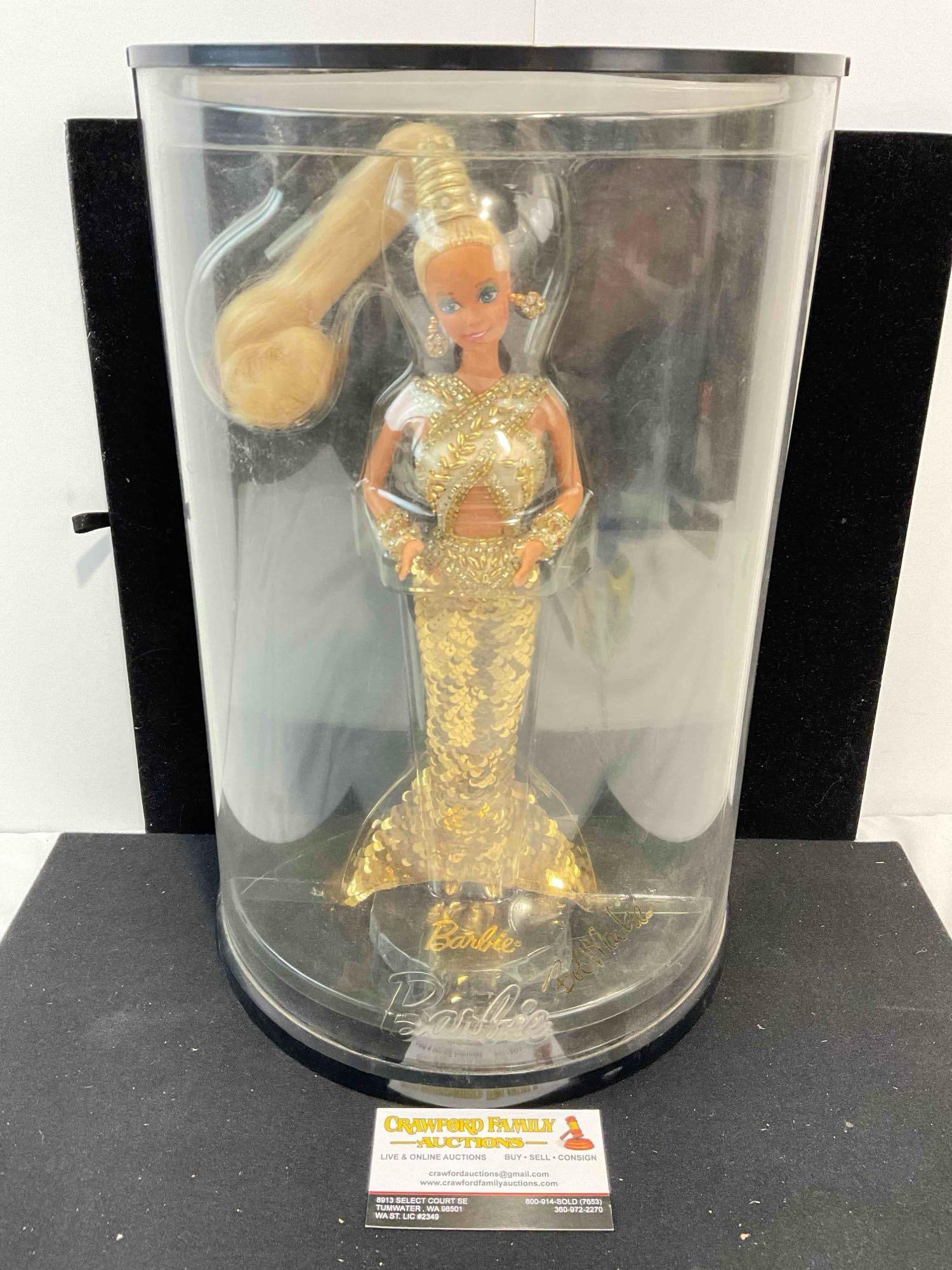 Vintage 1990 Bob Mackie Gold Barbie Doll in Original Packaging. Very Good Condition. See pics. (1 of 7)
