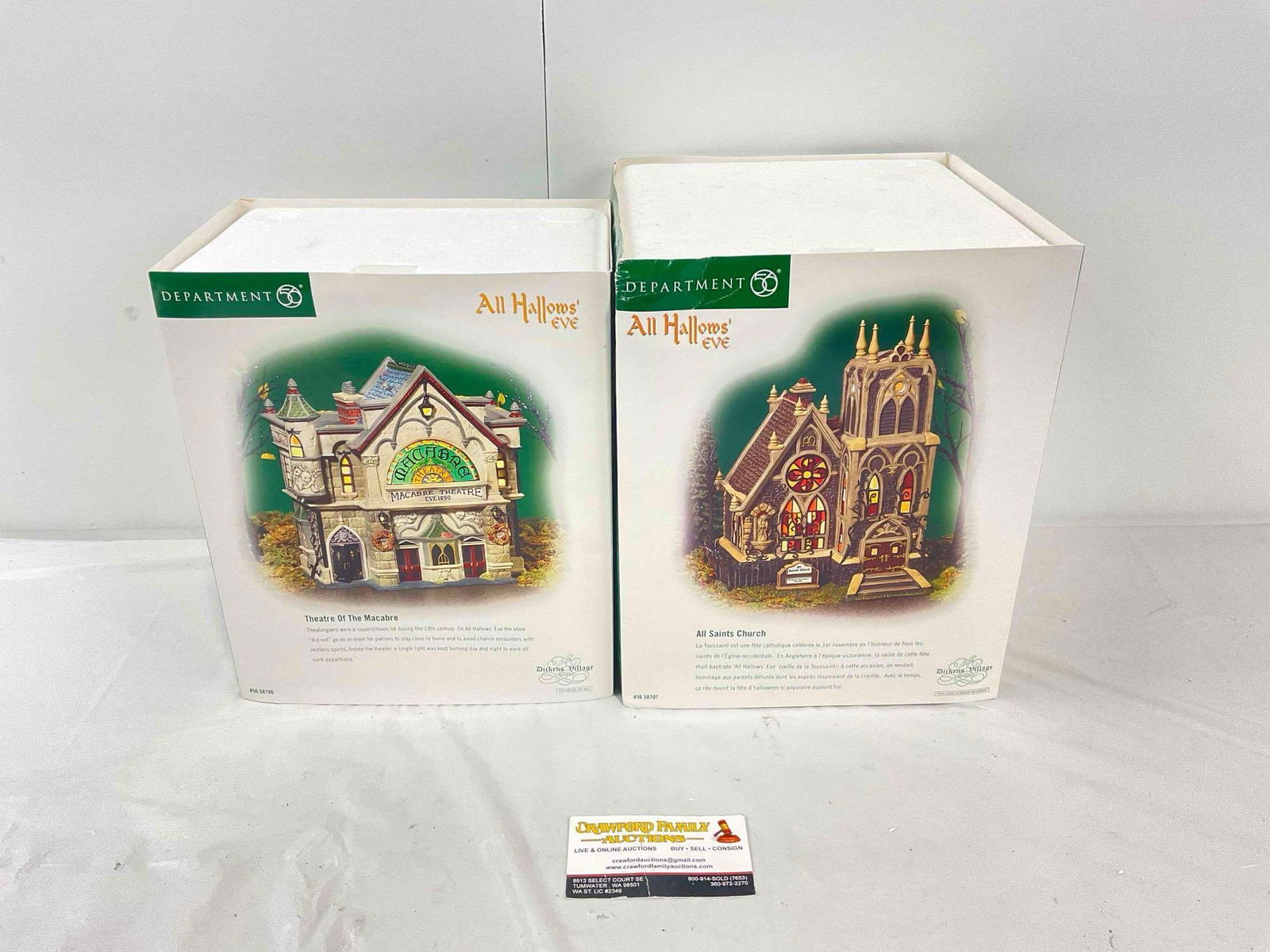 2 pcs LNIB Department 56 All Hallows' Eve Ceramic Houses. Excellent Condition. See pics. (1 of 6)