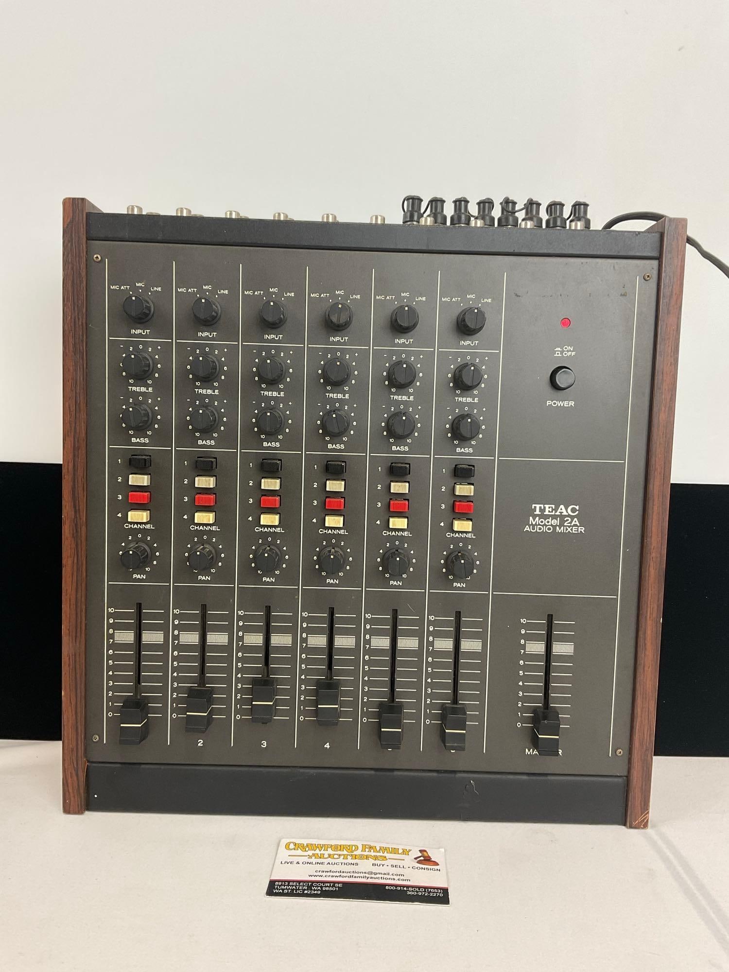TEAC Model 2A Audio Mixer, TASCAM Series, approx 5h x 15w x 15d inches, tested & working (1 of 4)
