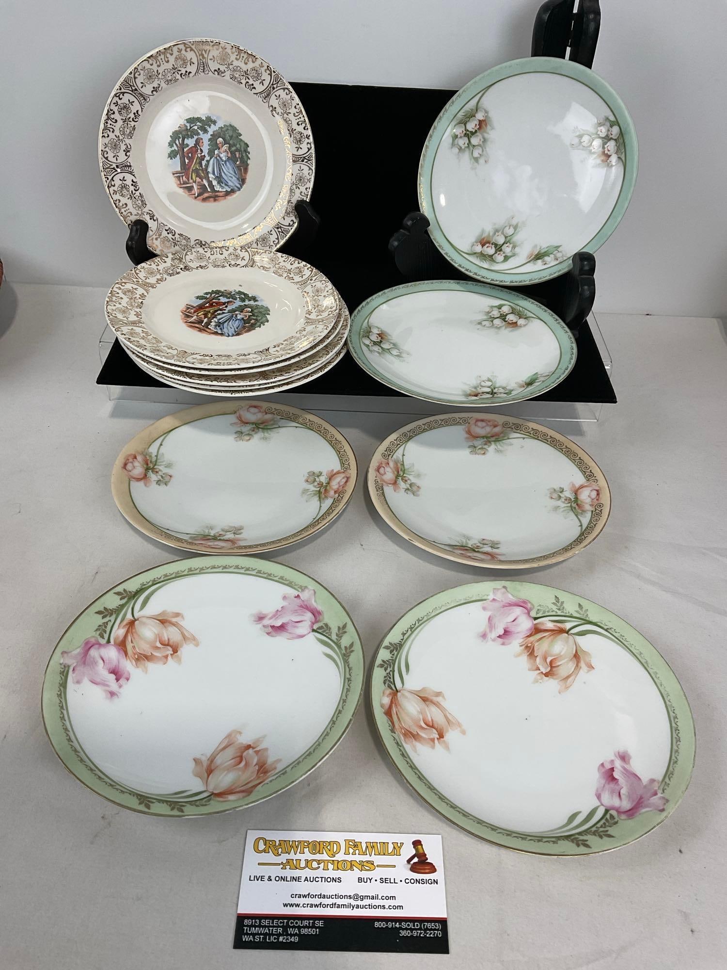 6x RS Germany Plates & 6x 22k Gold Warranted Plates, 5h x 8w x 8d inches: Appears to be in good shape. The piece measures approx 5h x 8w x 8d inches. See pics. E-4780