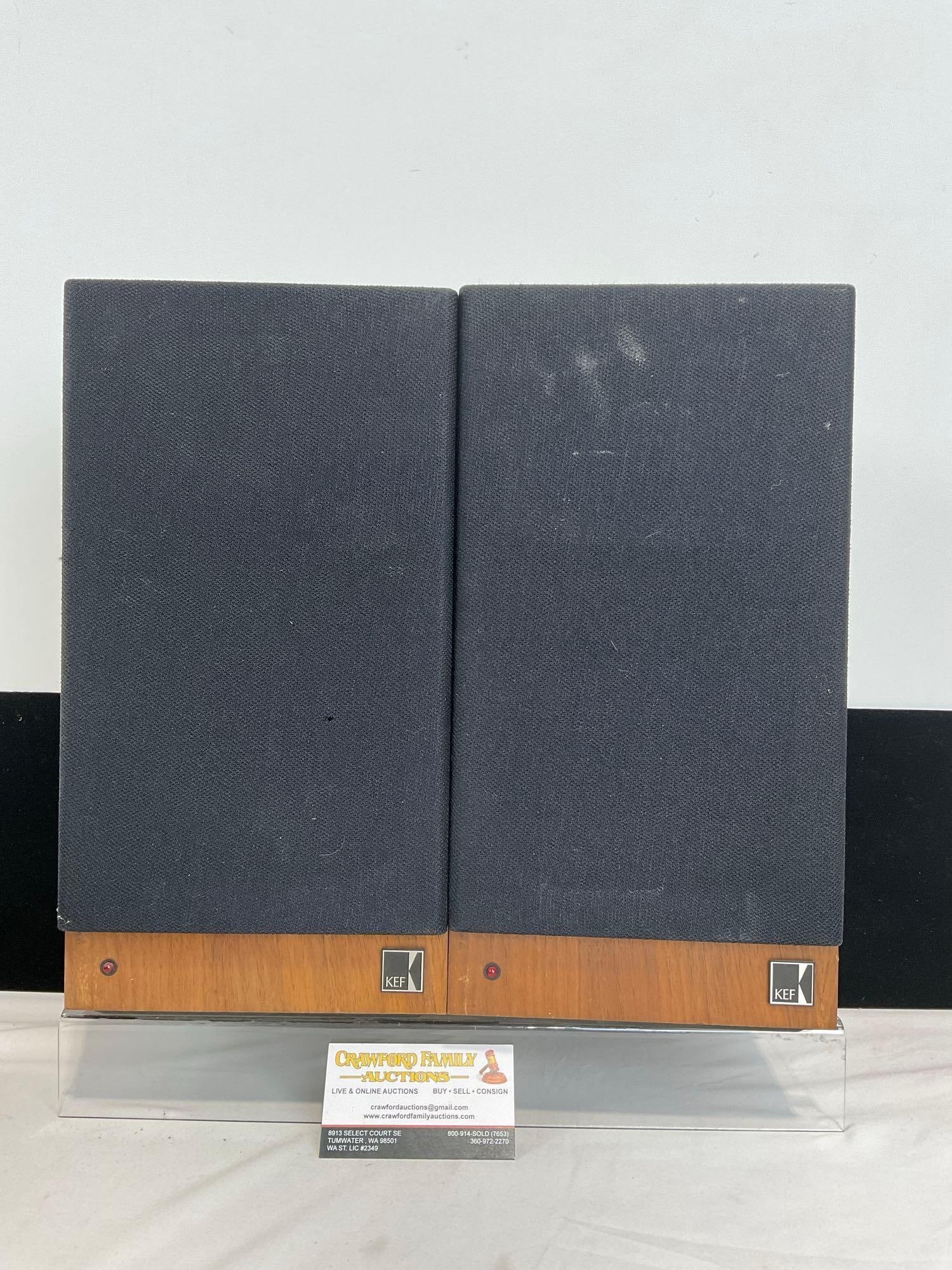 Vintage KEF Model 101 type SP1122 Pair of Speakers, together approx 15h x 15w x 9d inches (1 of 4)