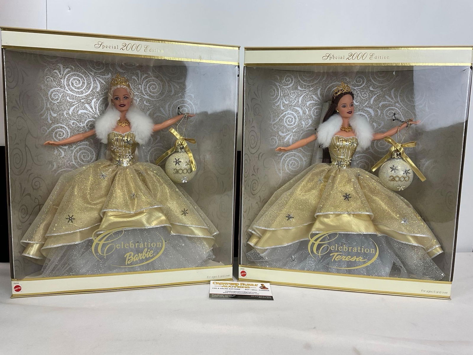 Pair of 2000 Special Edition Barbies, in packaging, Barbie & Teresa, 15h x 13w x 9d inches (1 of 5)