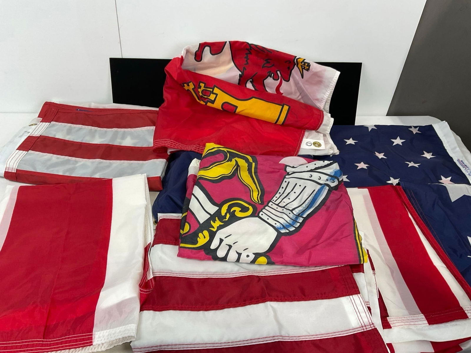 9 Unique Flags, 15 Star 1795, 34 star 1861, 33 star, Whisky Rebellion, G.W. Military Old Glory &m...: 1. 15 Star 1795, 2. 34 star 1861, 3. 33 star flag flown at Fort Sumter, 4. Whisky Rebellion 1791 George Washington, 5. George Washington Military, 6. Old Glory, just stripes, 7 Royal St