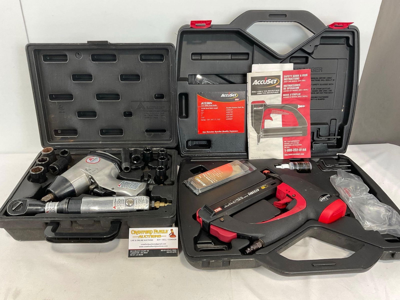 AccuSet A125BN Utility Brad Nailer & Alltrade Air Impact Wrench & Ratchet Wrench Set (1 of 4)