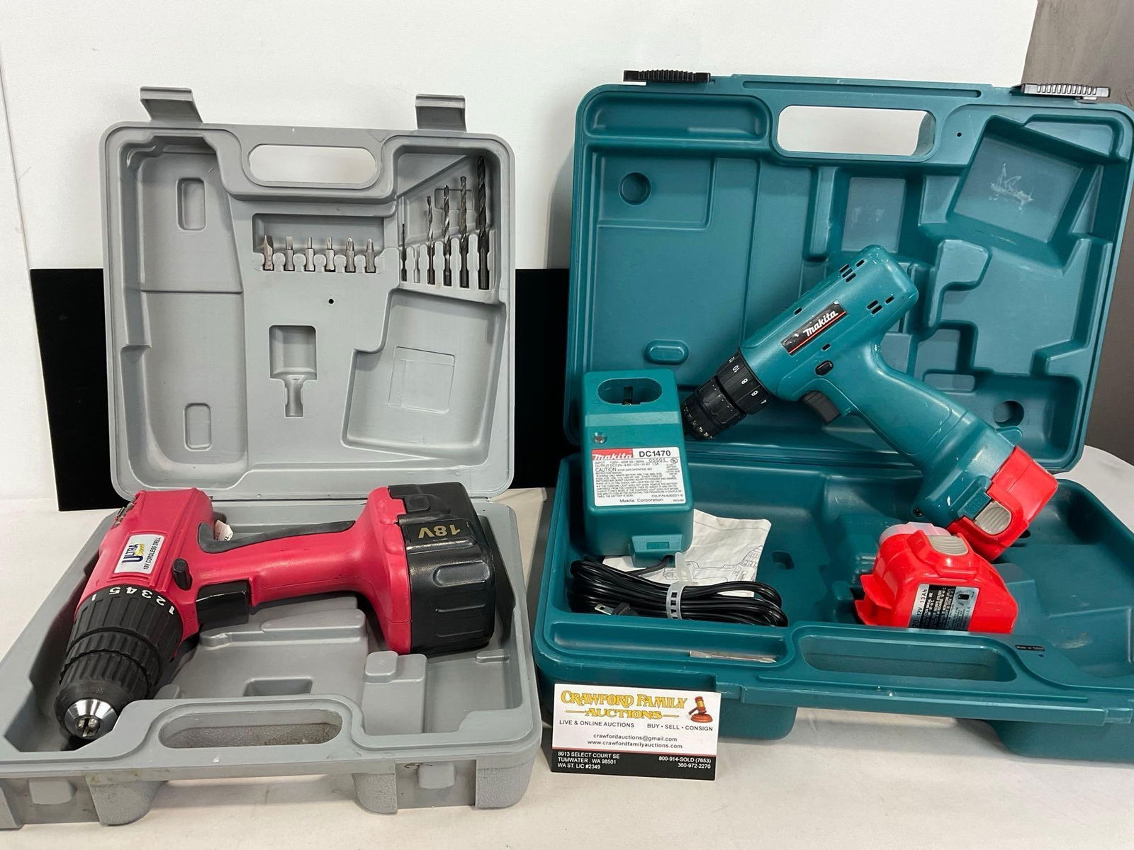 Makita Drill model 6227D w/ 2 Batteries & Charger, w/ Case & Ultra Steel 18V Cordless Drill (1 of 5)