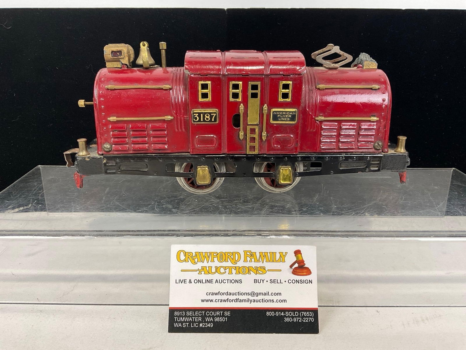 Vintage Diecast Train Car, #3187 American Flyer Lines, Red & Black, 6h x 11w x 4d inches (1 of 4)