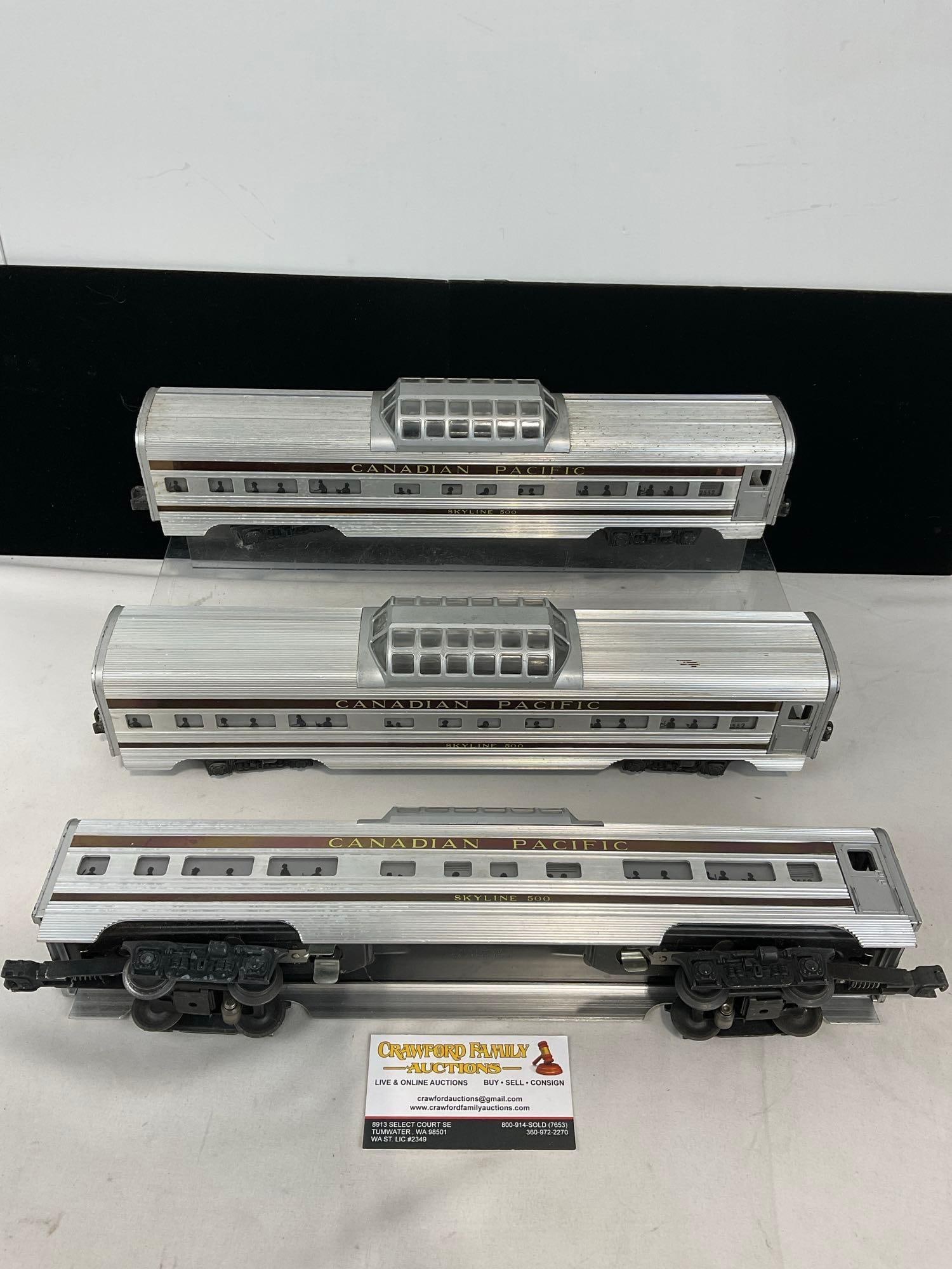 Three Canadian Pacific Skyline 500 Observation Train Cars, Diecast Cars (1 of 3)