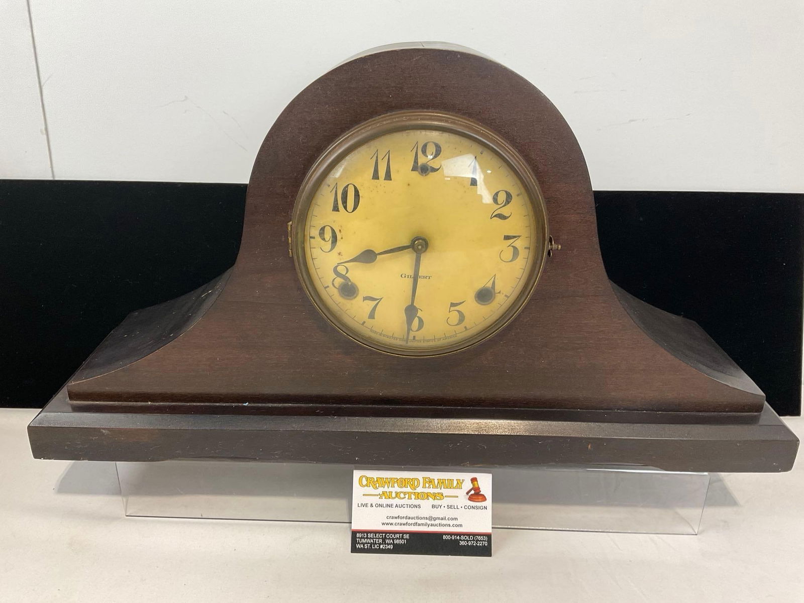 Antique Gilbert Time Strike Camelback Mantel Clock, 11h x 20w x 7d inches (1 of 6)
