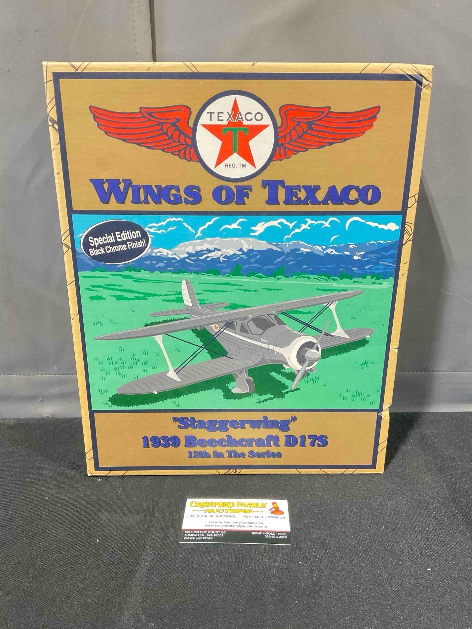 Wings of Texaco Staggerwing 1939 Beechcraft D17S Die Cast Model Plane. Very Good Cond. (1 of 7)